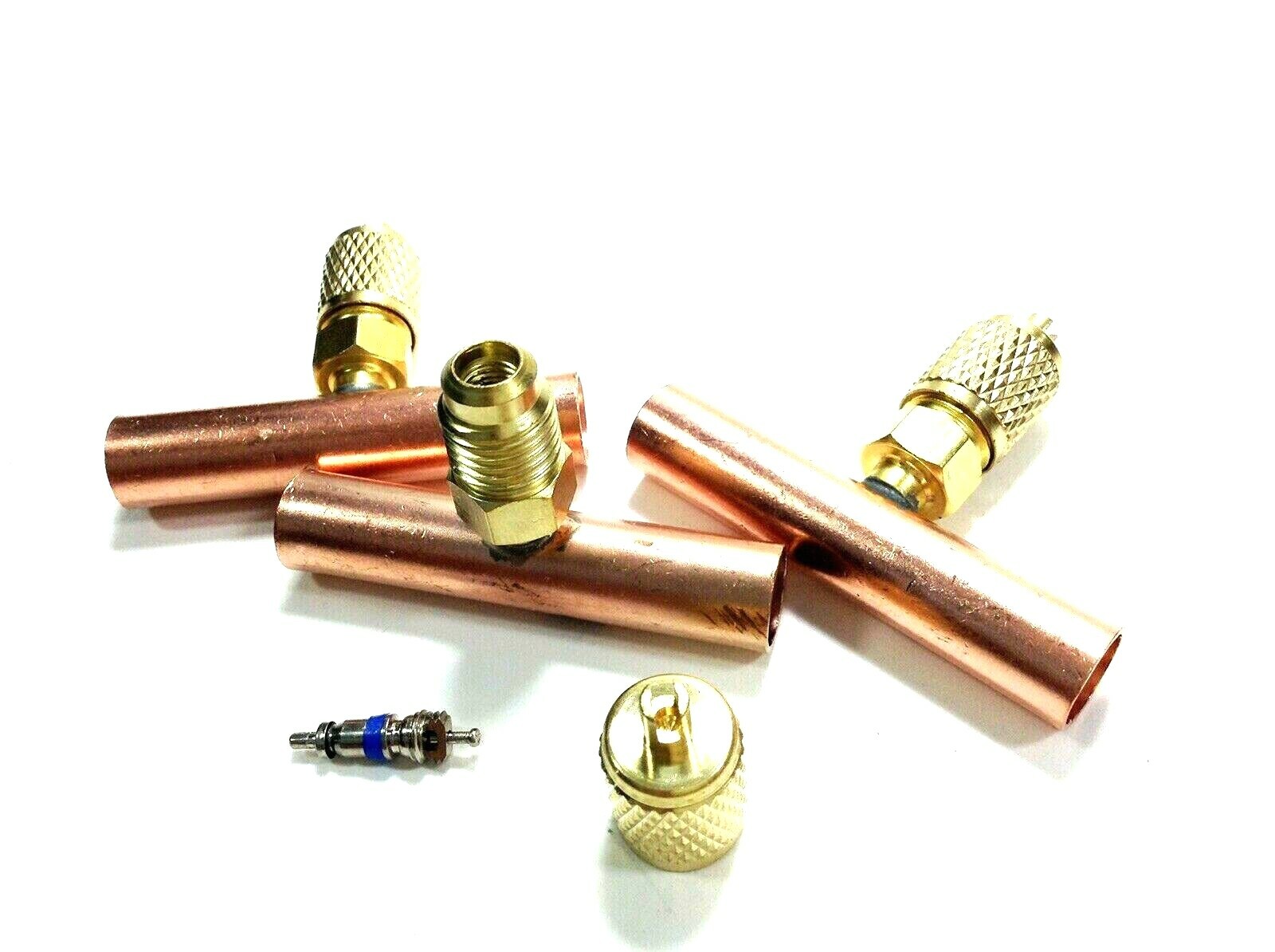 NEW Copper Access Tees 3/8 ODS X 1/4″ Flare Scrader Valve Wrench Cap HVAC CBT38