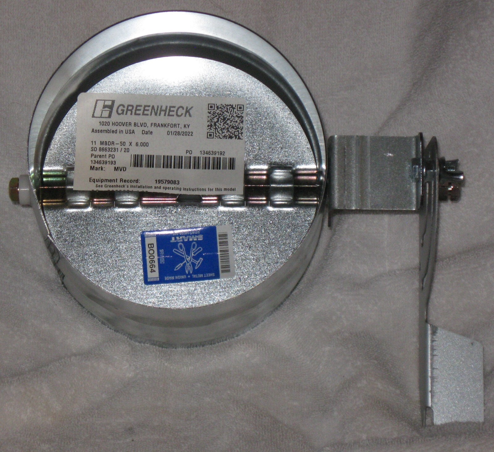 Greenheck 6″ Round Manual Balancing Damper MBDR-50×6 NEW!!!!
