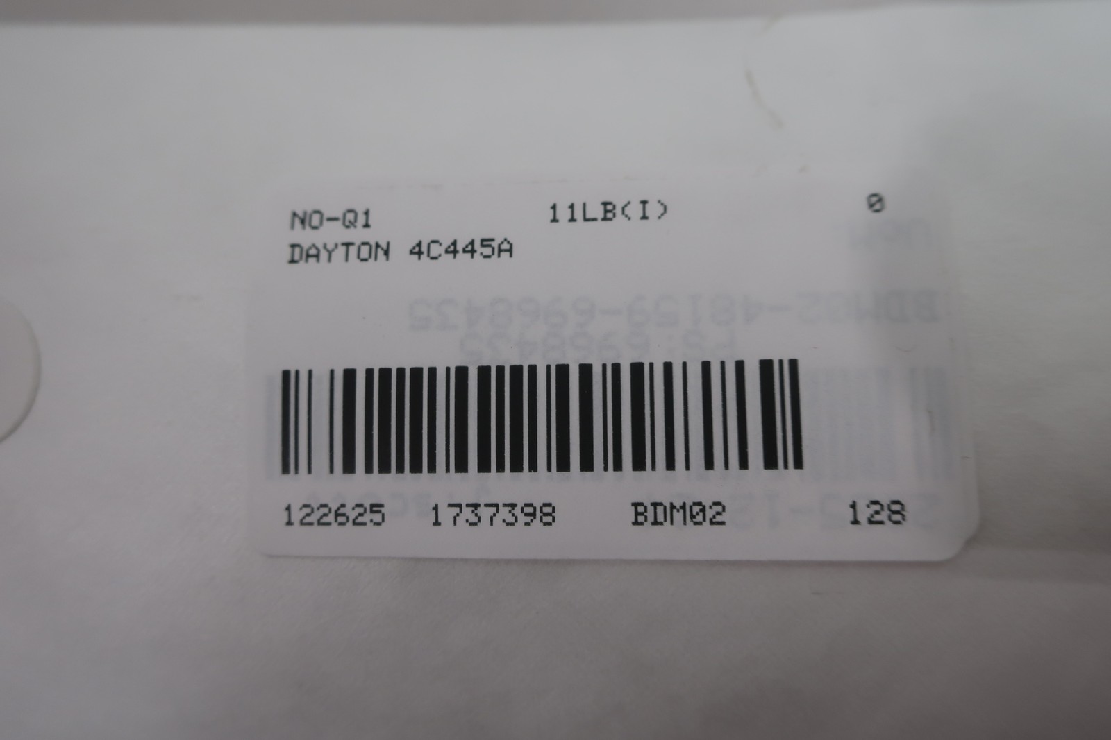 Dayton 4C445A Centrifugal Blower 115v-ac 1570rpm 0.1hp