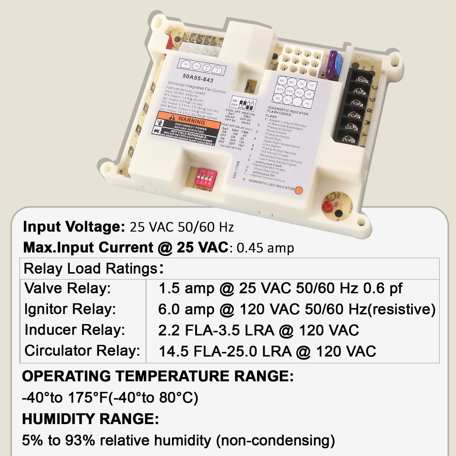 Furnace Control Board Replacement 50A55-843 for Lennox Gas Systems – Universal H