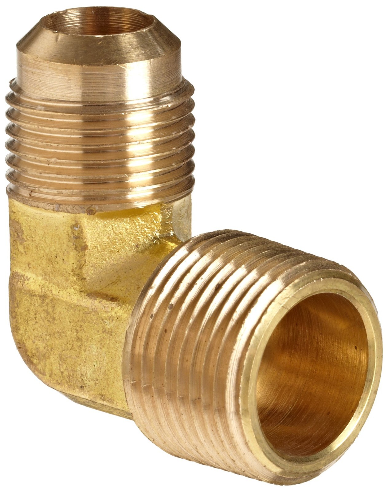 Brass Flare 5/16″ OD x 3/8″ Male 90° Elbow Fitting Water Oil Gas line copper