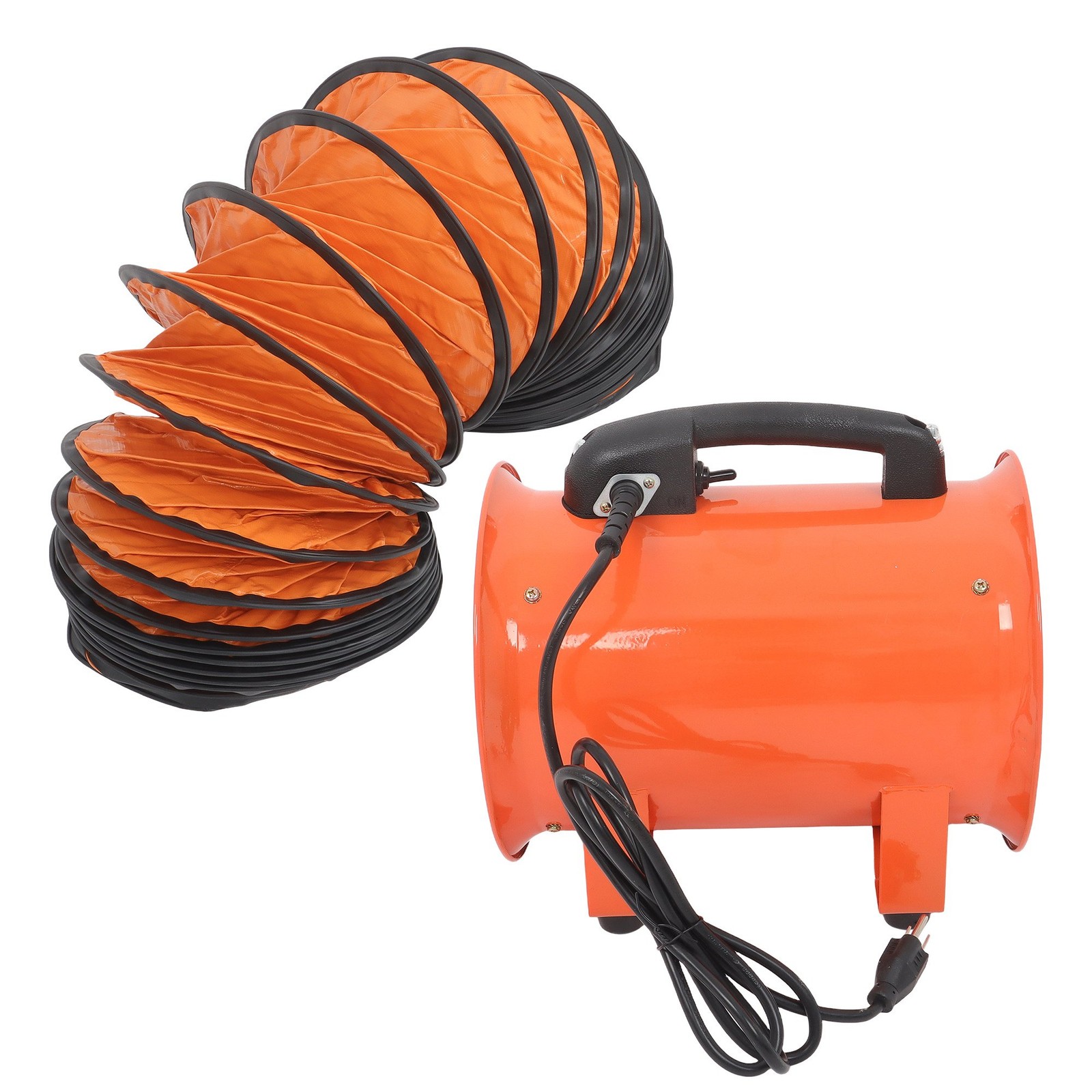 8 Inch Industrial Portable Blower Fan 16.4ft Duct Hose 180W 900CFM 3450RPM