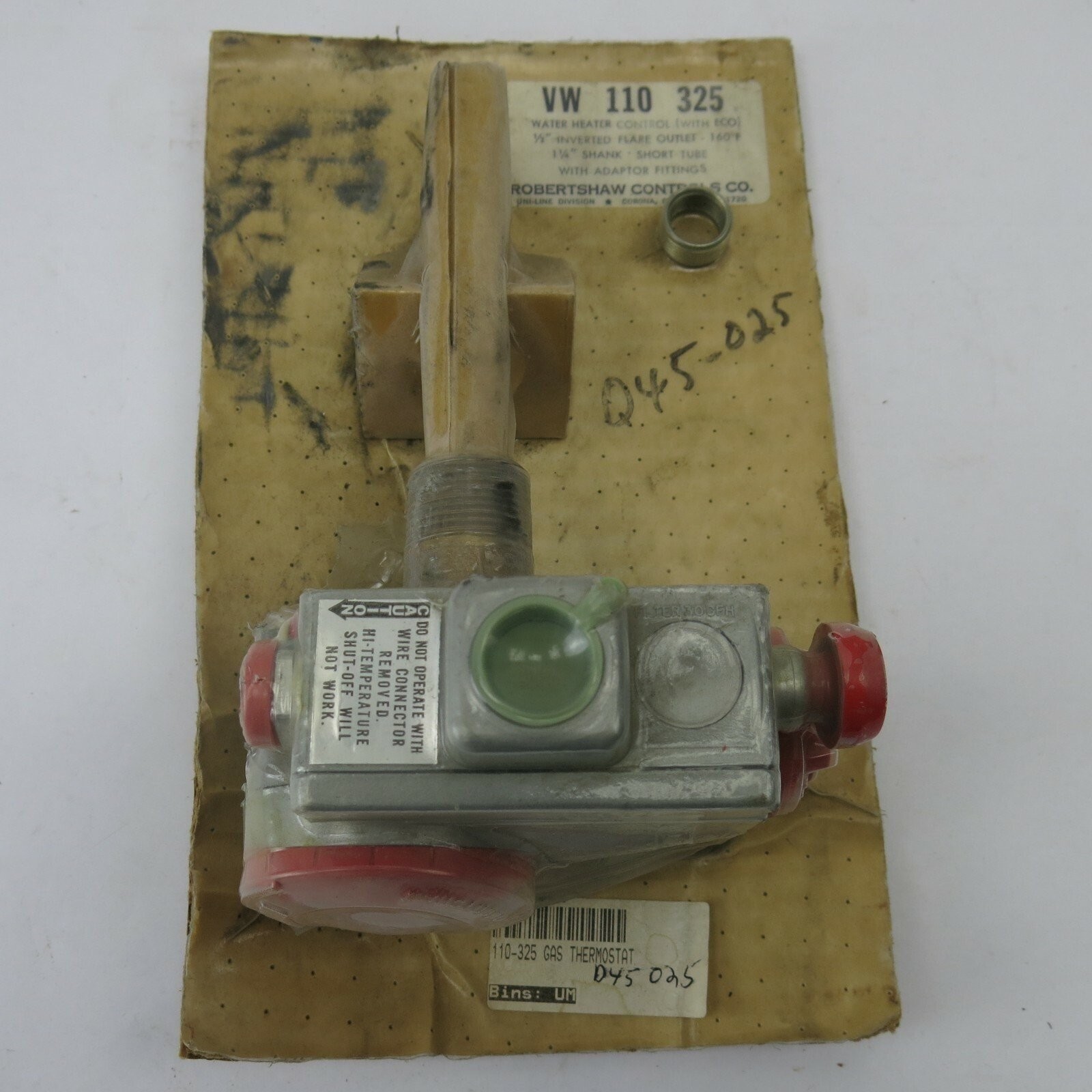 WATER HEATER CONTROL W/ECO ( VW 110 325 ) BY ROBERTSHAW Brand New