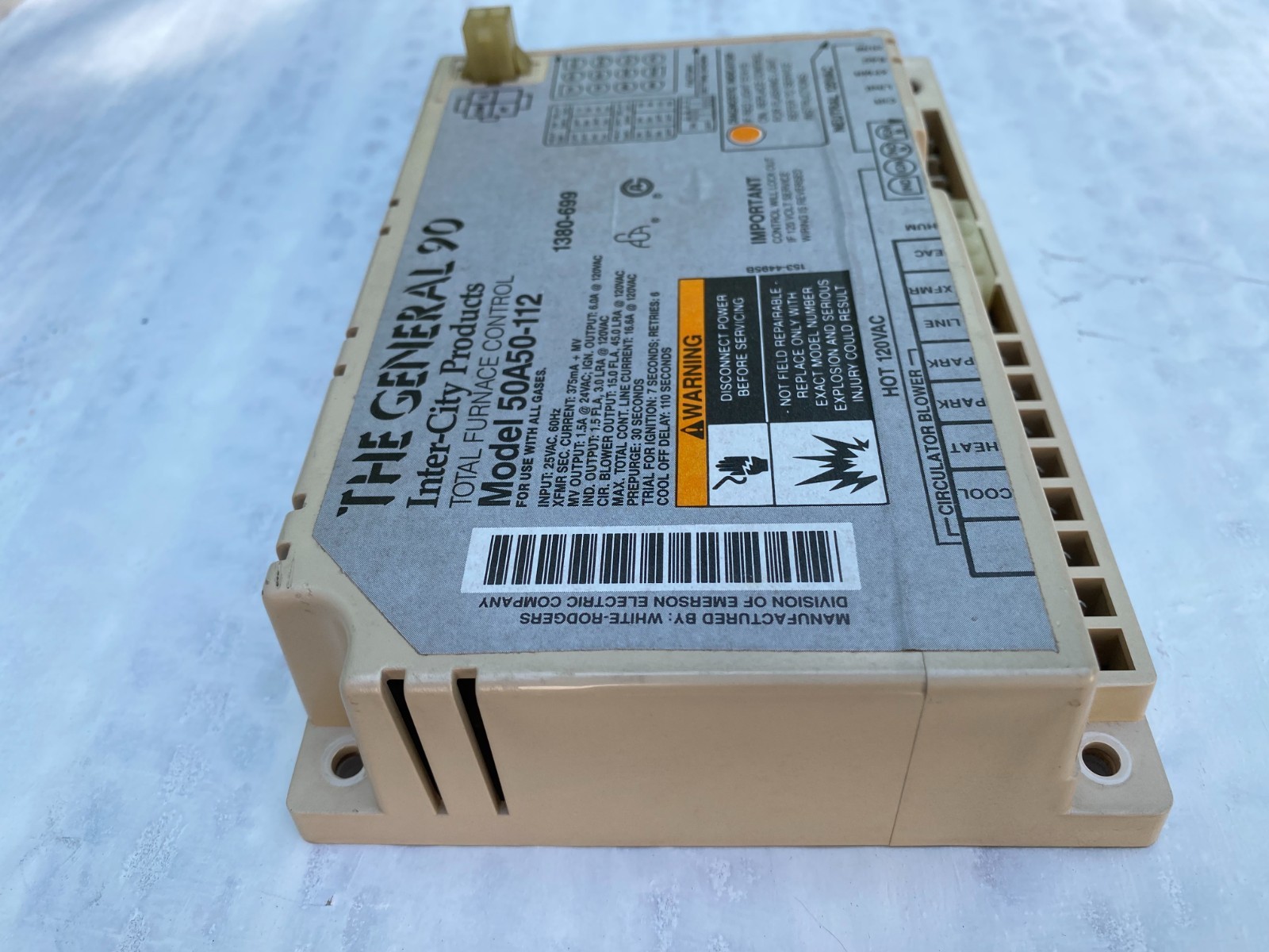 White-Rodgers 50A50-112 1380-699 Total Furnace Control The General 90