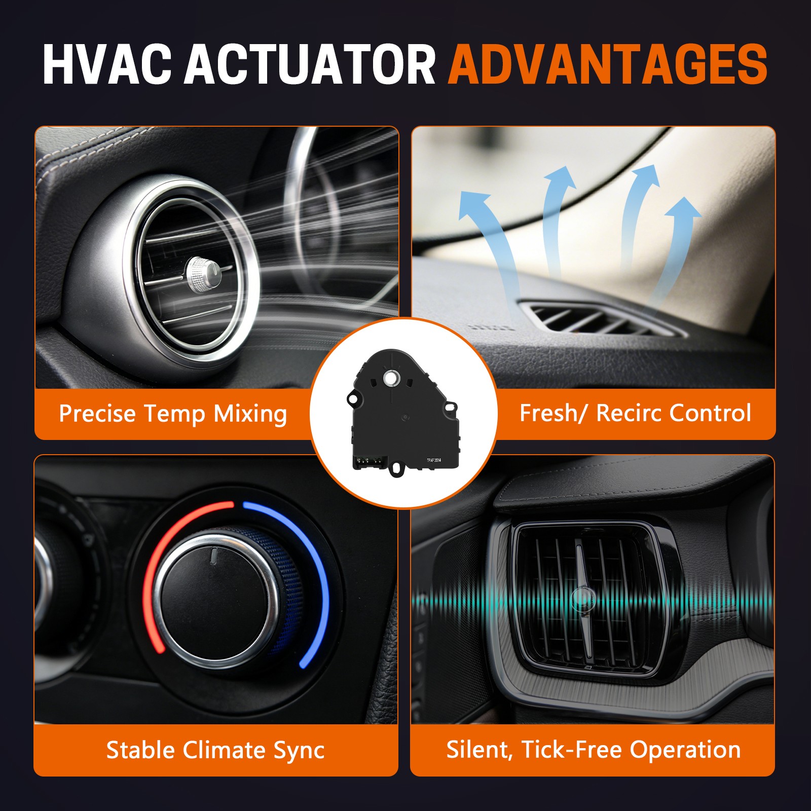HVAC Heater Blend Door Actuator for Chevrolet Traverse GMC Acadia Buick 604-140