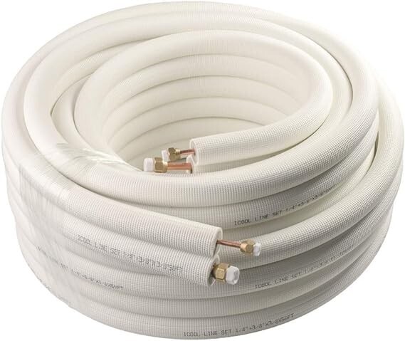 WOSTORE 50Ft MINI SPLIT LINE SET w Two Pipes 1/4″ & 3/8″ OD 3/8″ Thick NIB USA