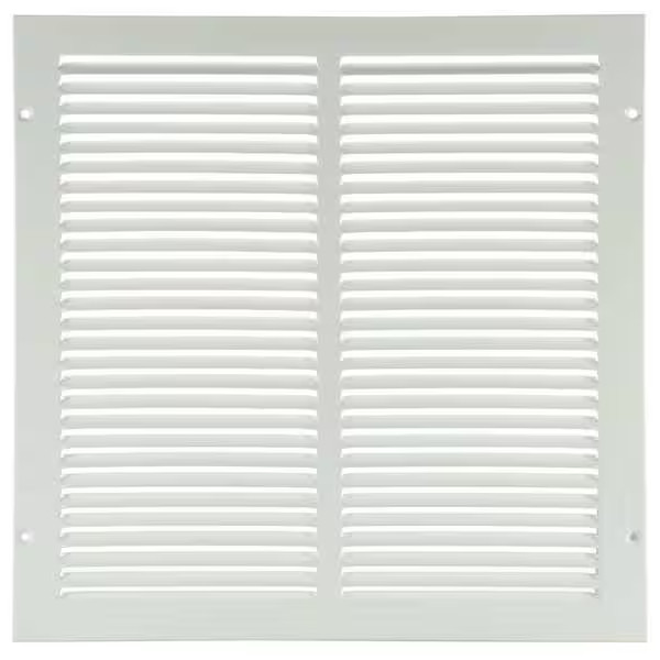 Ceiling/Wall Return Air Grille, 14 in W x 14 in H Opening, 540cfm, White, Steel,