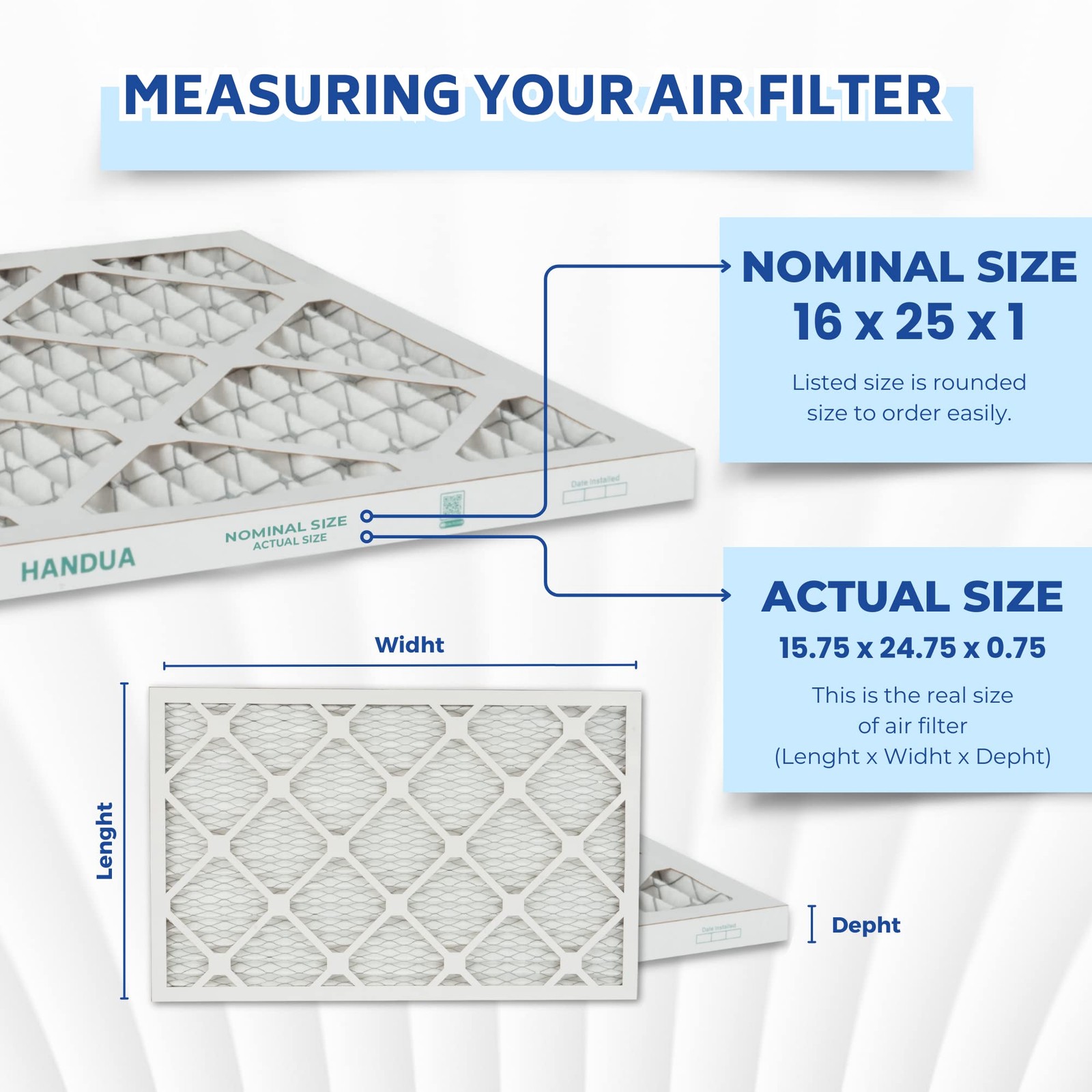 Handua 16X25X1 Air Filter Merv 11 Plated Furnace Ac Air Replacement Filter 4