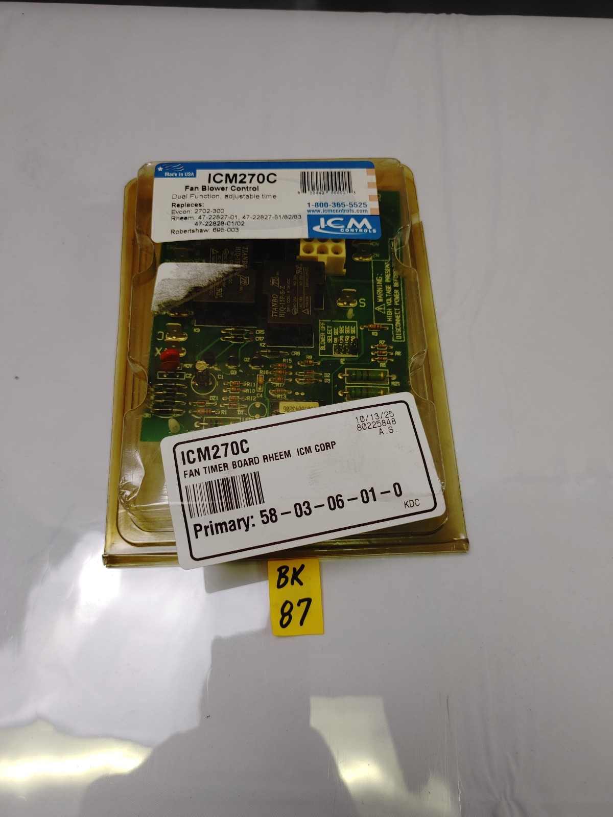 ICM 270C Fan Blower Control – Worn/Sun faded packaging