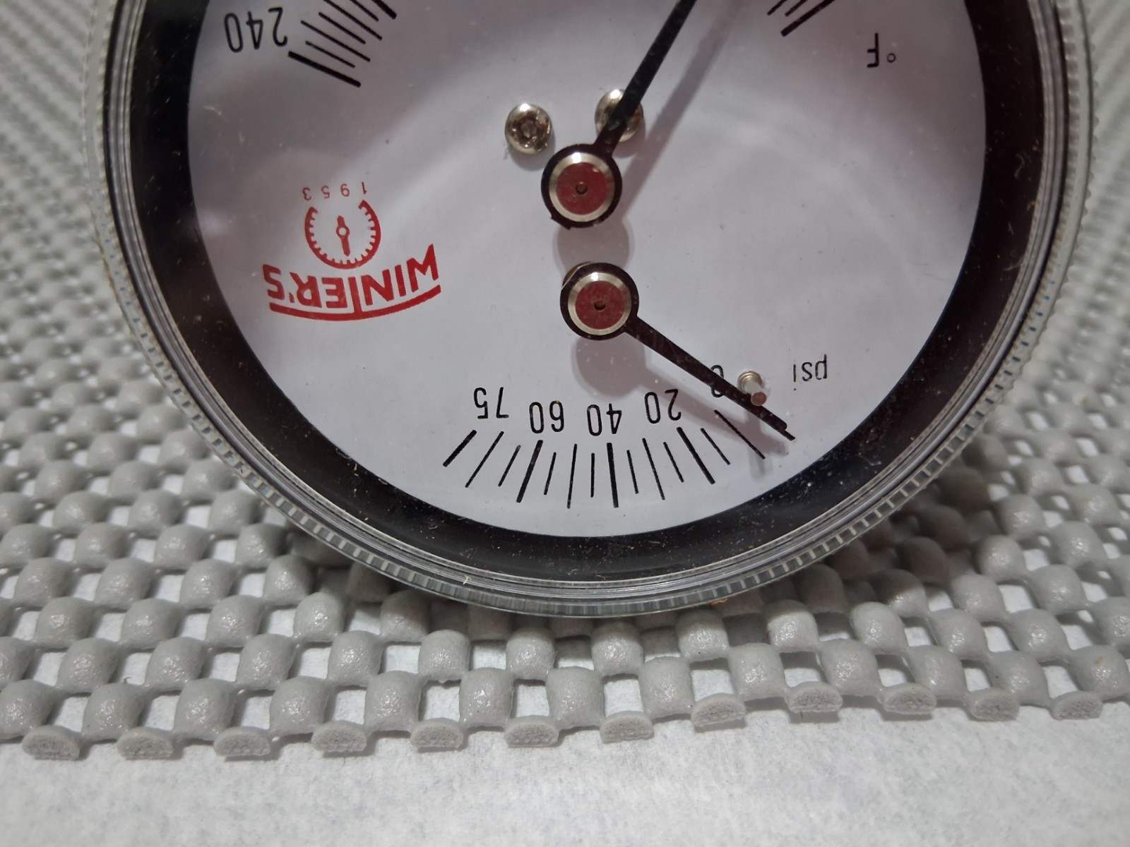 NOS Tridicator Gauge 30 – 240 F 0-75 psi 1/4″ NPT w/ Extension 3″ Dial