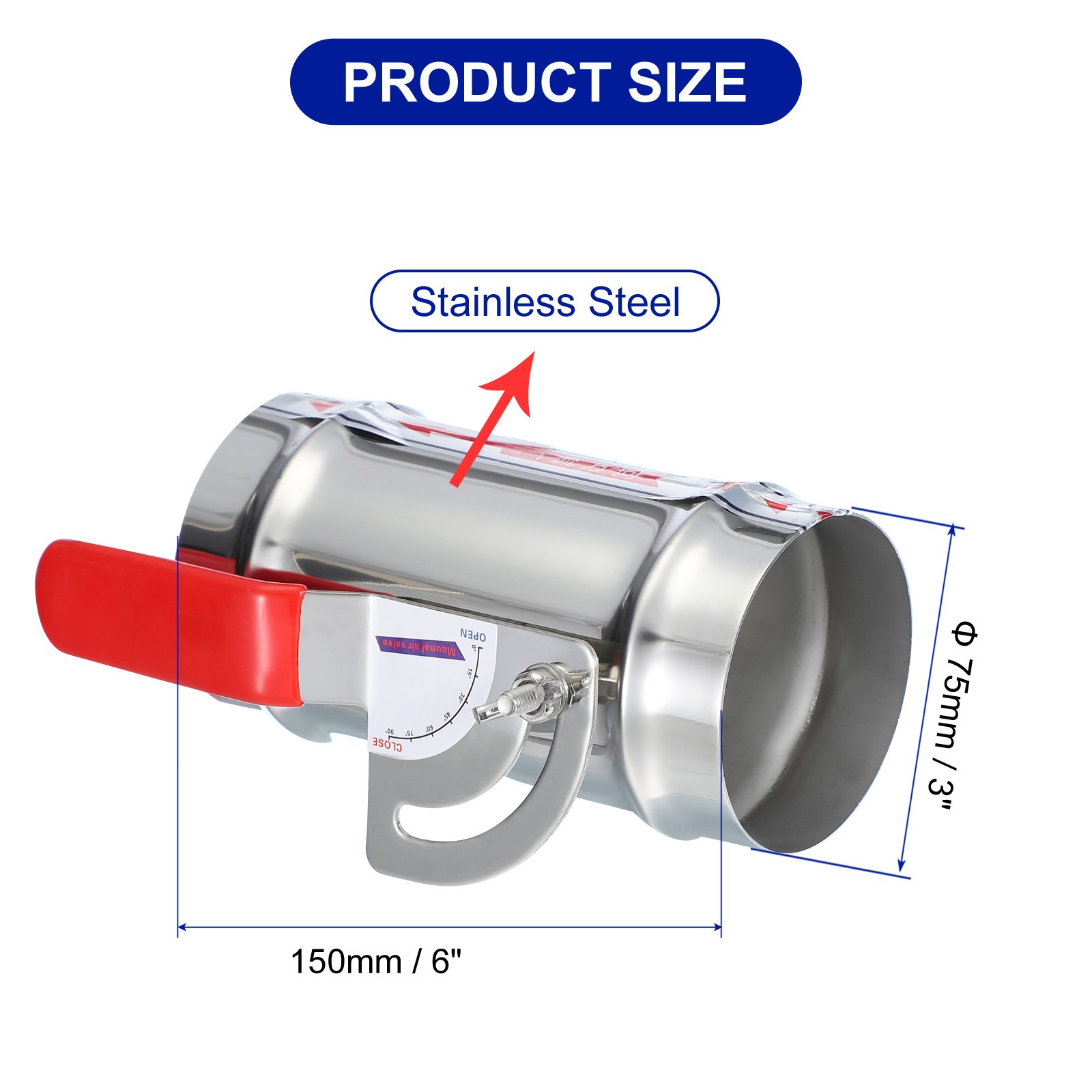 HVAC Duct Manual Volume Backdraft Damper 3″ Airflow Ducting Branch Vent