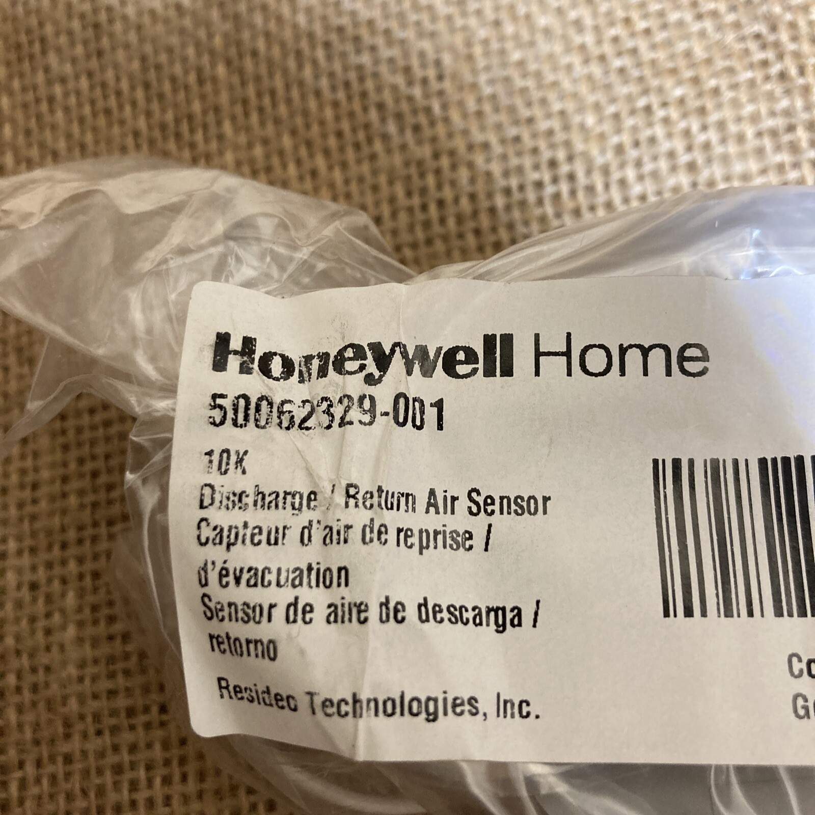 1 (ONE) Honeywell Home 10K Discharge/Return Air Sensor 50062329-001
