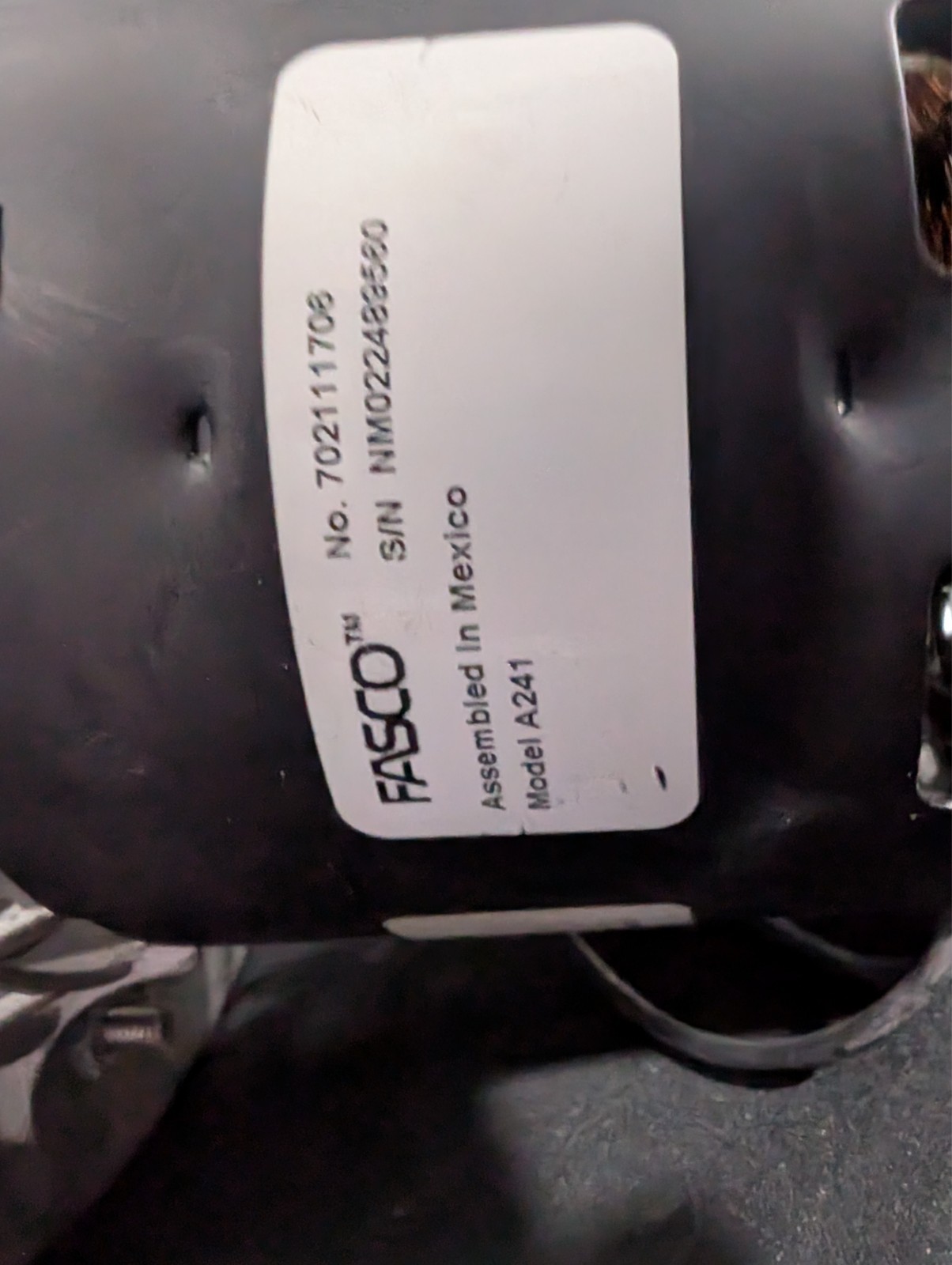 Fasco A241 Draft Inducer Blower, 230, Steel, 6 13/64 In W, 7 45/64 In H,