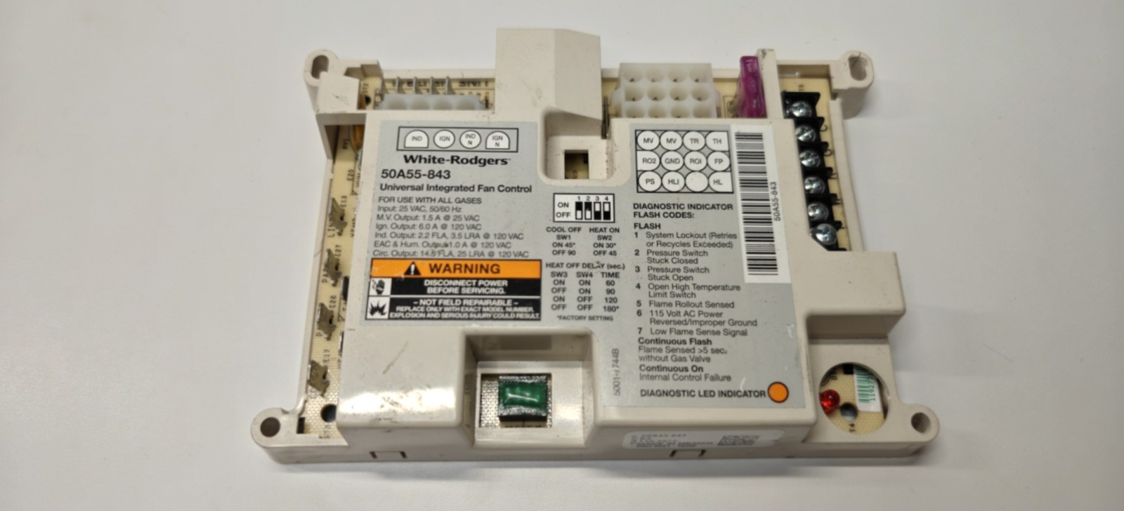 50A55-843 GENUINE WHITE-RODGERS OEM – Furnace control board Tested Working