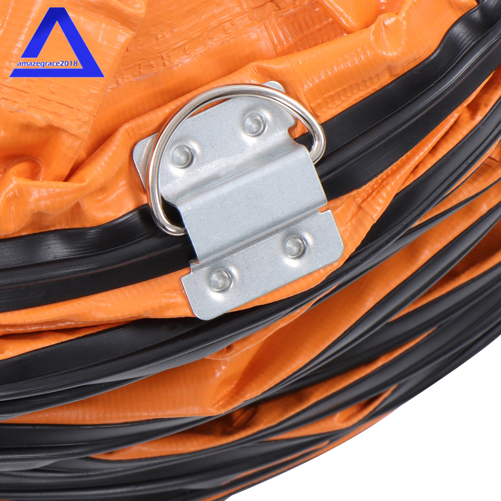 PVC Flexible Duct Hose for Ventilator Blower Fan w/ Rope & D-Ring 12″ × 16FT
