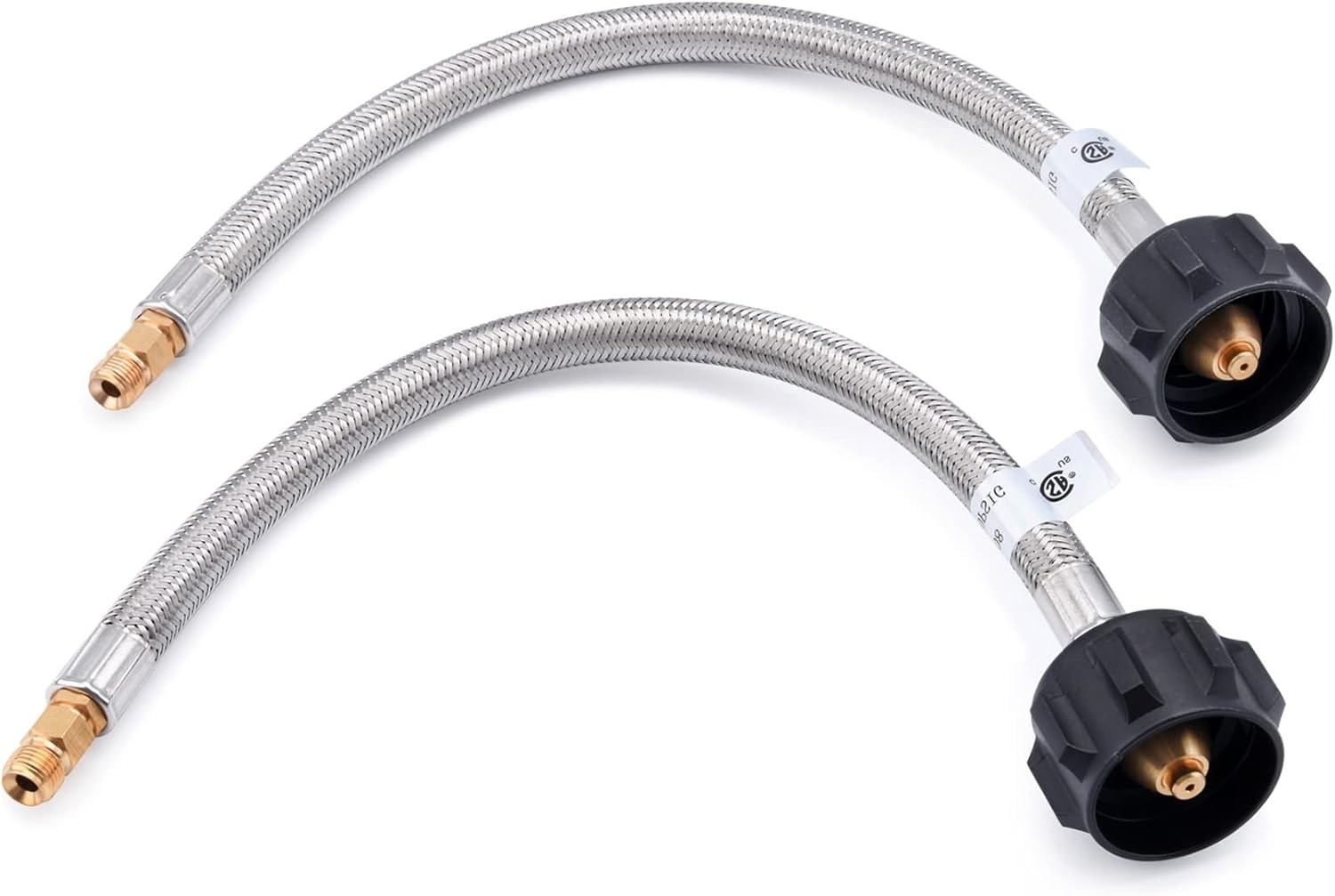 GasSaf 18inch RV Propane Pigtail Hose Stainless Steel Braid Connector with Type