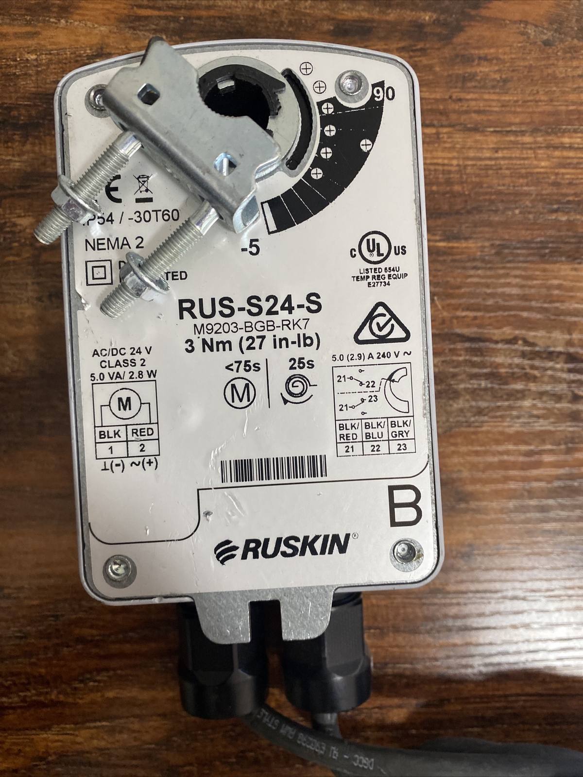 Ruskin Modulating Actuator RUS-S24-S M9203-BGB-RK7 24V AC/DC 240VAC
