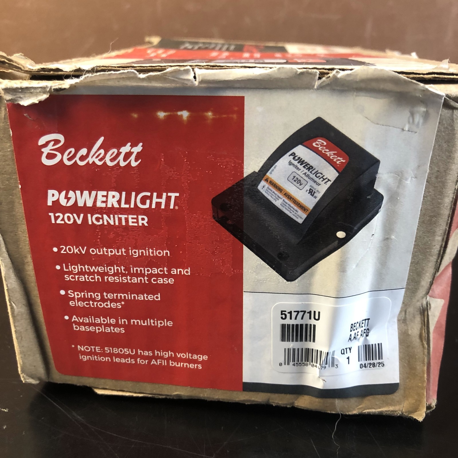 BECKETT Electronic Oil Igniter A, AF, AFG, NX Burners Power Light 120V Igniter