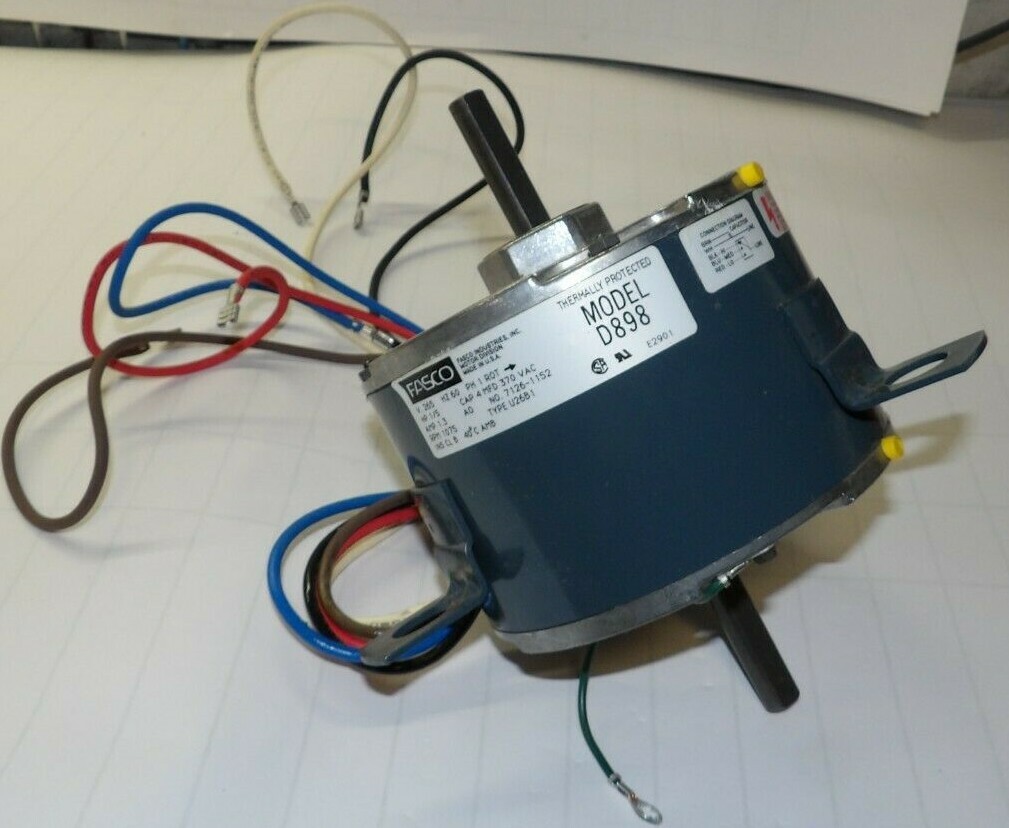 NEW FASCO 1.3 AMP 265 V ENCLOSED MOTOR 1/5 HP 1075 RPM 2-3/8 X 1/2 X 2-1/2 D898