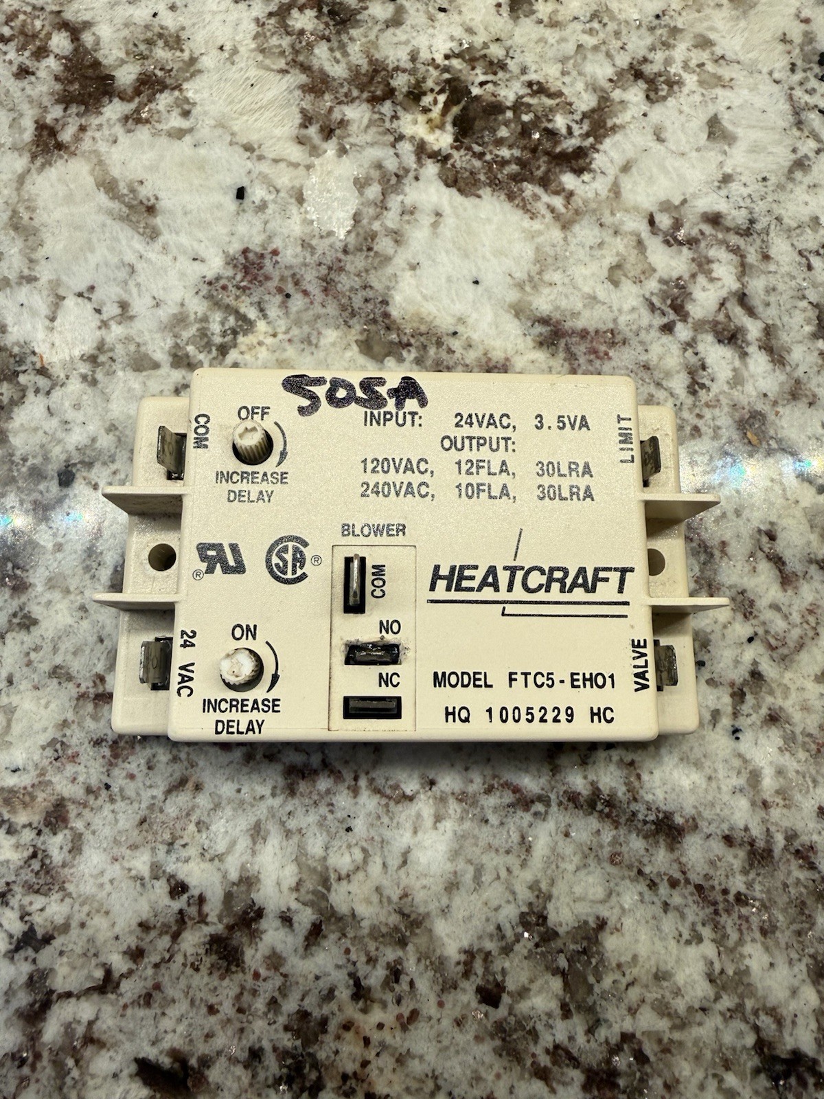 OEM HEATCRAFT FTC5-EH01 Fan Control Furnace Control Circuit Board HQ1005229HC