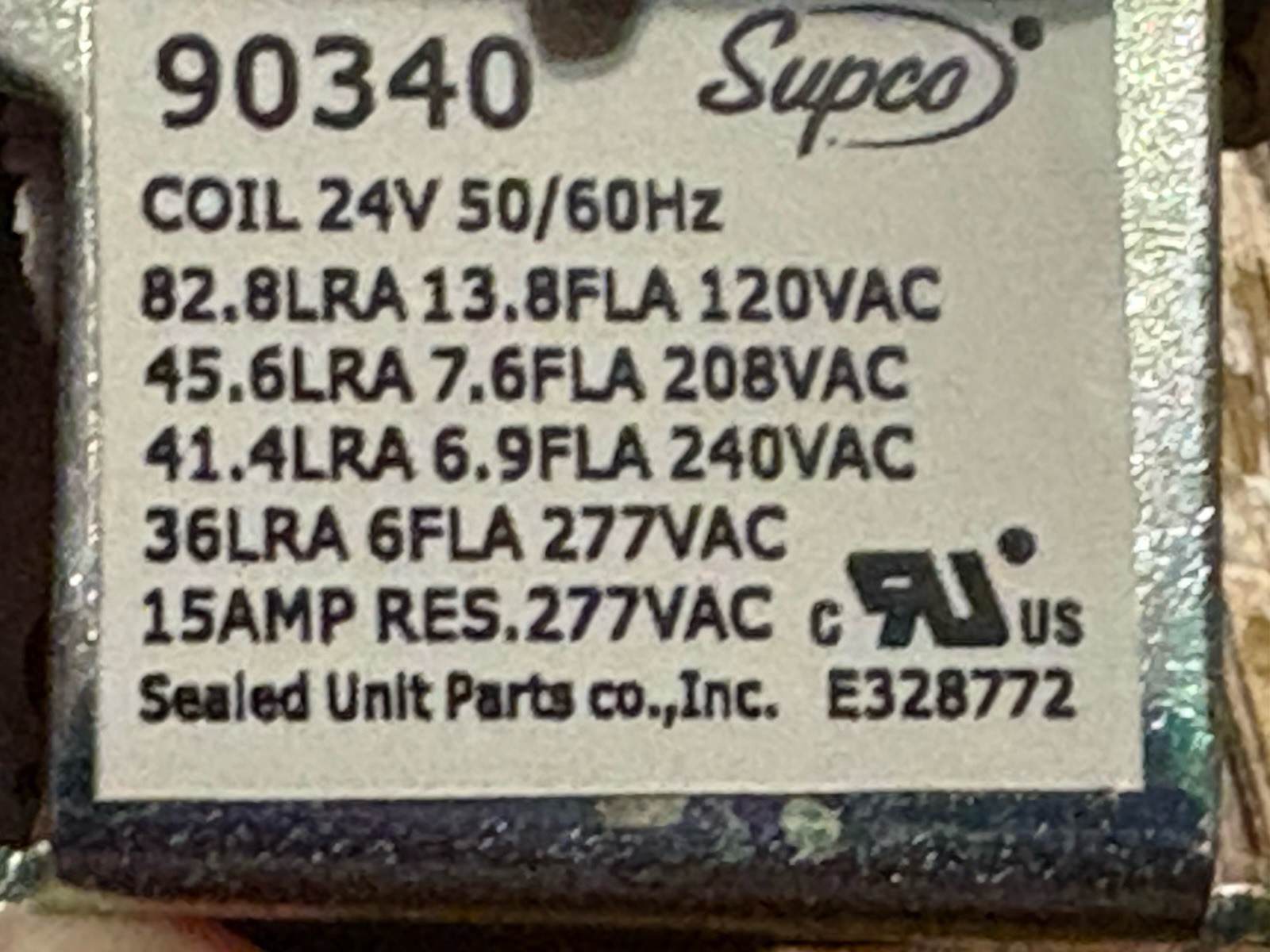 Supco 90340 SU90340 DPDT / 24V Switching Fan Relay 90-340 HVAC