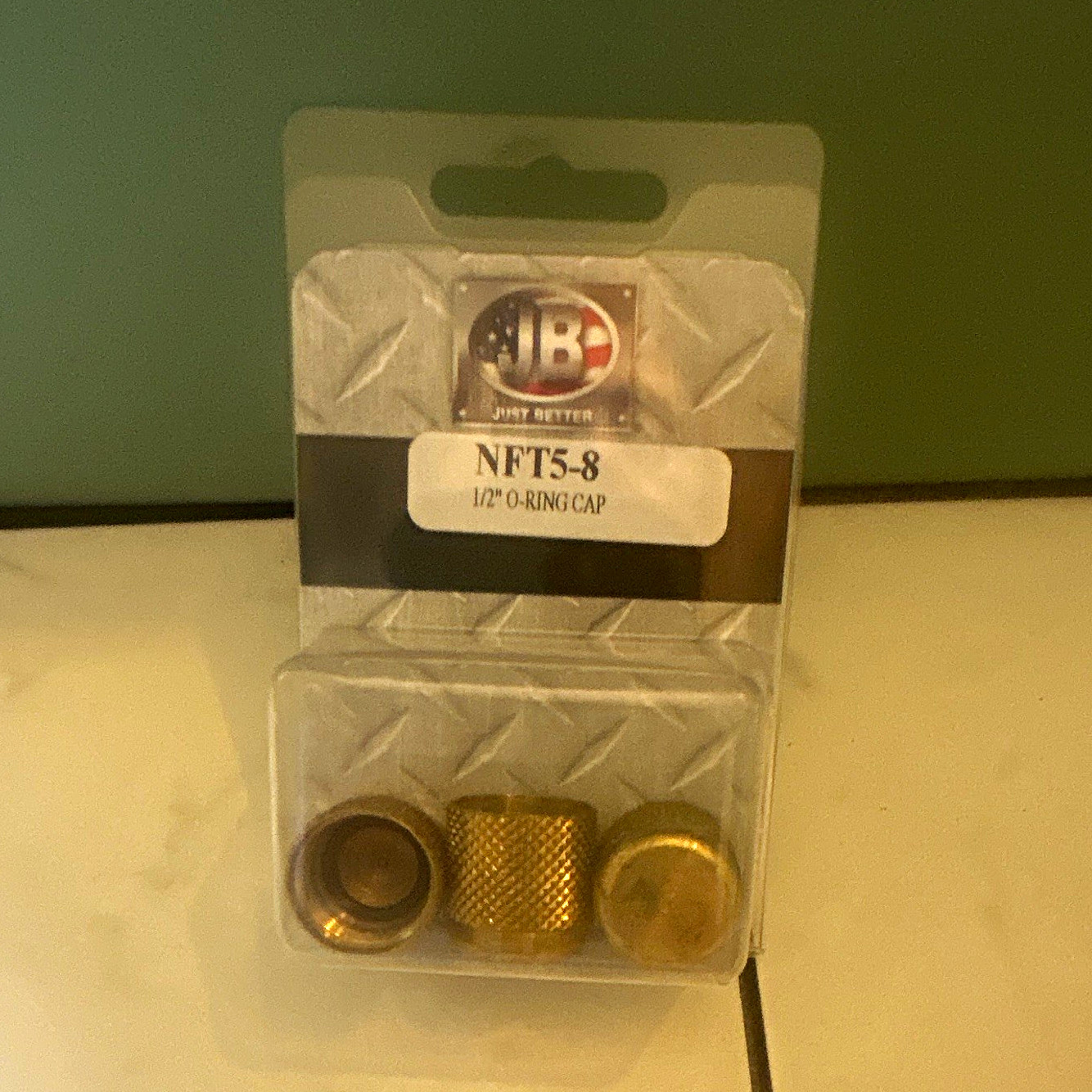 JB Industries NFT5-8 1/2 in O-Ring Cap, Brass Material, Model NFT5-8
