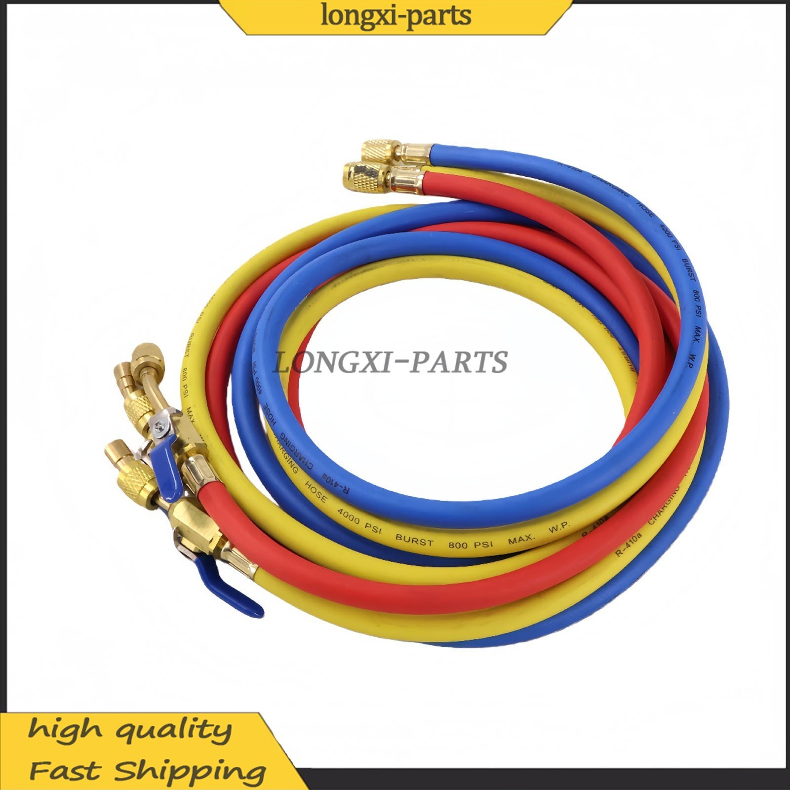 Fits R-410A Refrige 3Pack 29986 Plus II 1/4″ Hose with Compact Ball Valve 72″ US