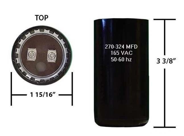 270-324 MFD 165 VAC motor start capacitor