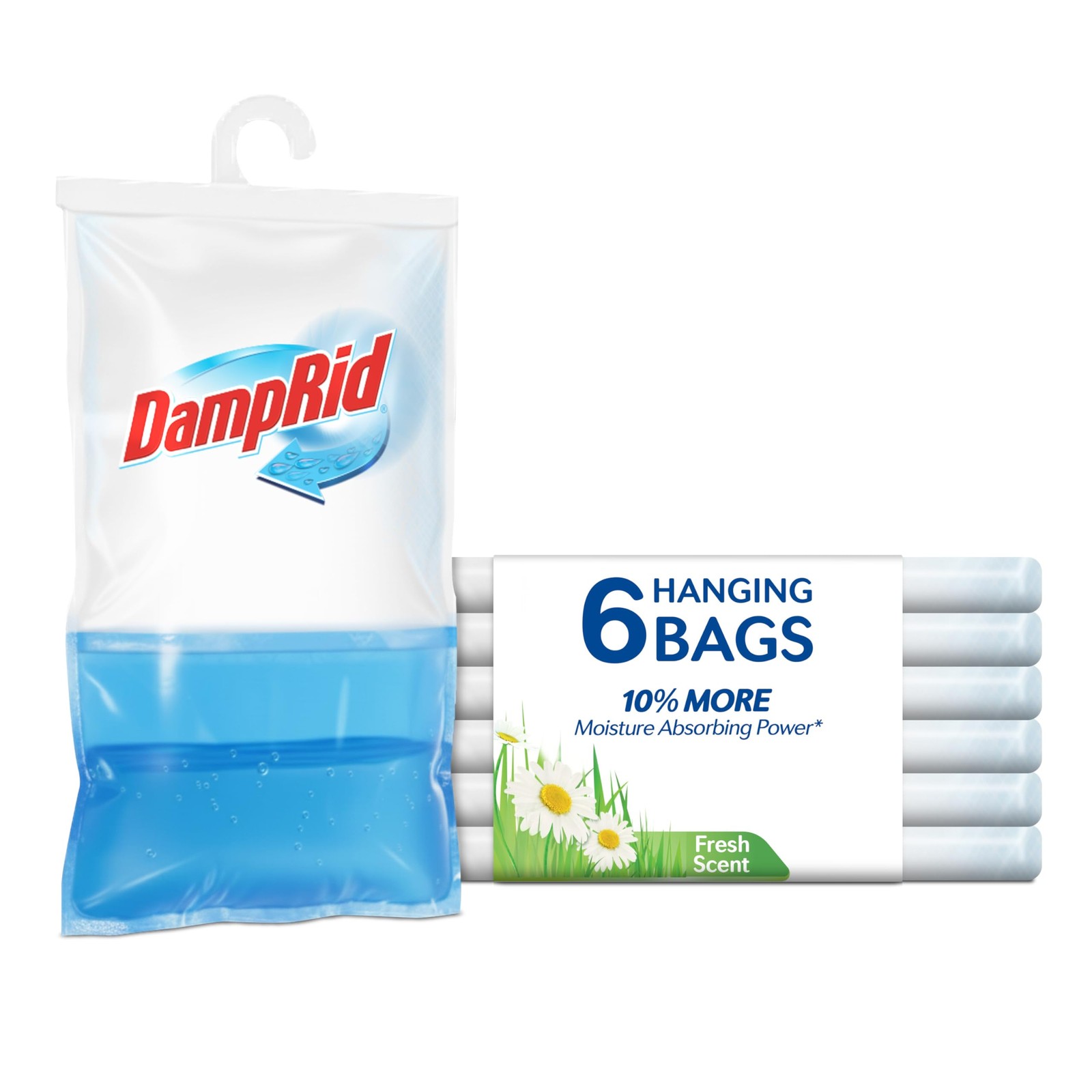 DampRid Fresh Scent Hanging Moisture Absorber, 15.4 oz., 6 Pack 6 Pack, Blue