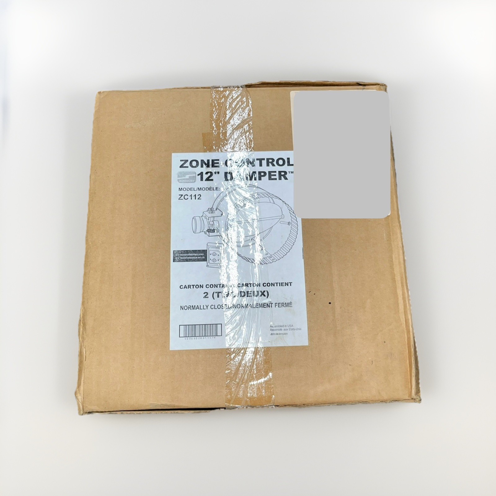 Suncourt ZoneMaster 12-Inch Normally Closed Motorized Damper — Power Open/