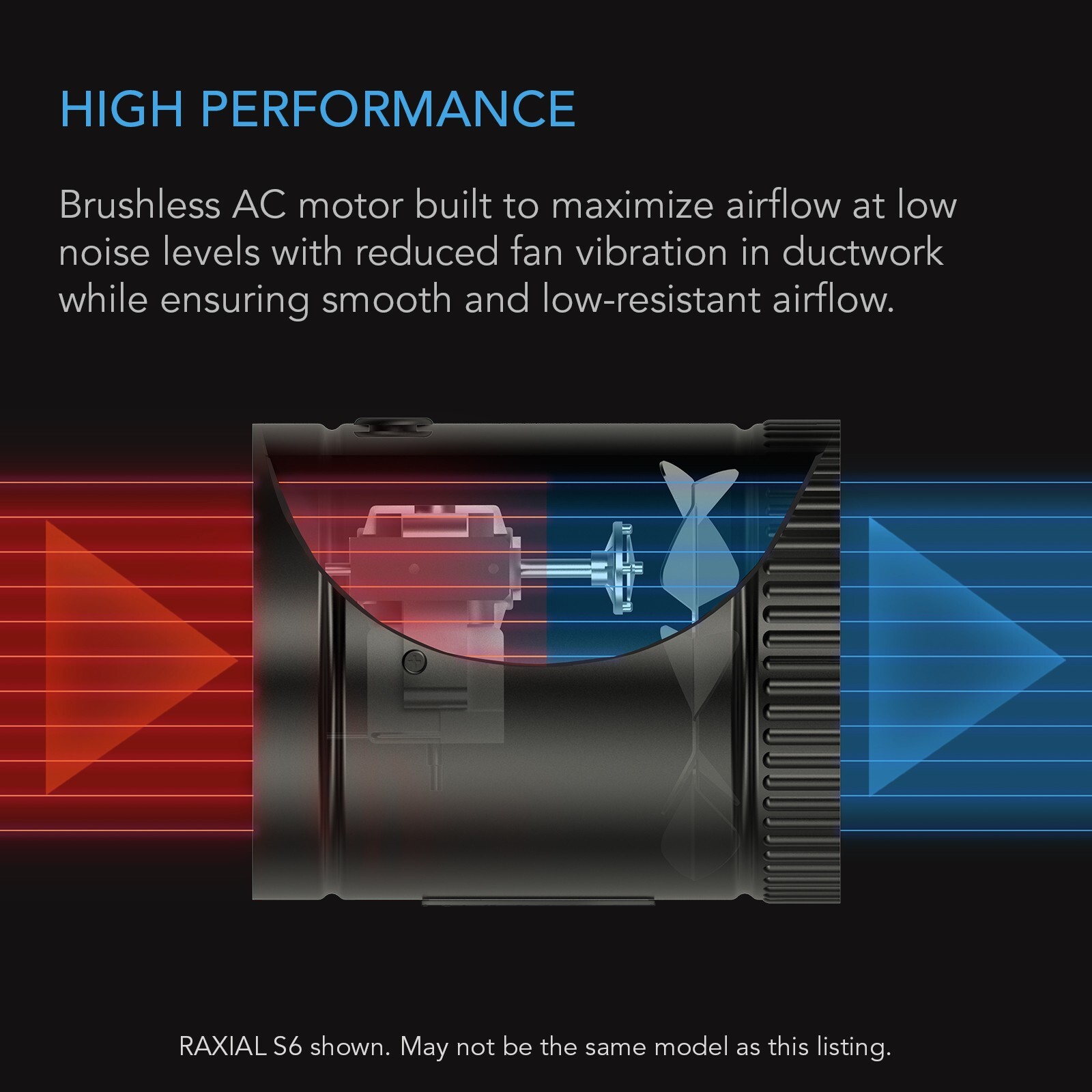 RAXIAL S6, Booster Fan Duct 6” with Speed Controller for Basements and Bathrooms