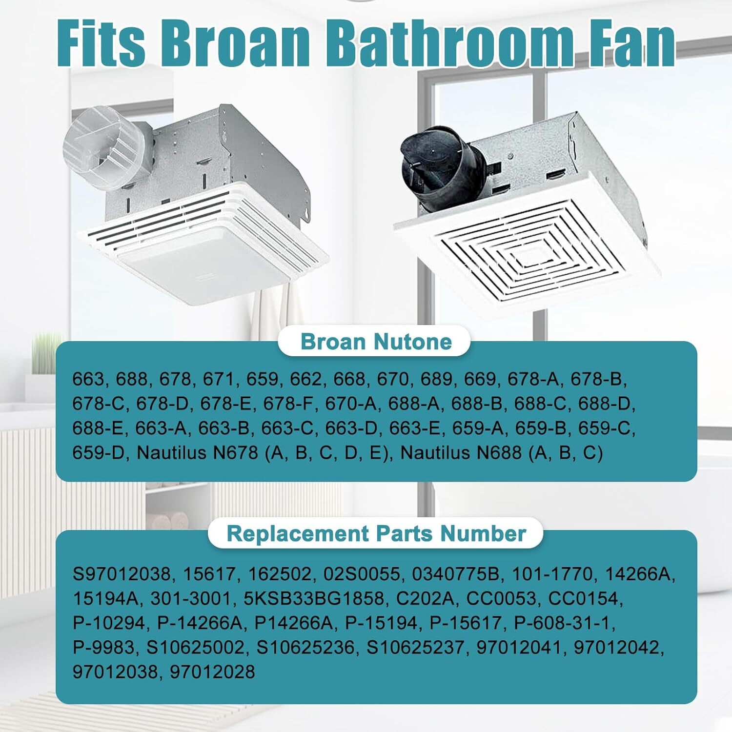 BP27 Bathroom Fan Motor for 662 668 678 99080404 50N2 BP27 Broan Nautilus Vent