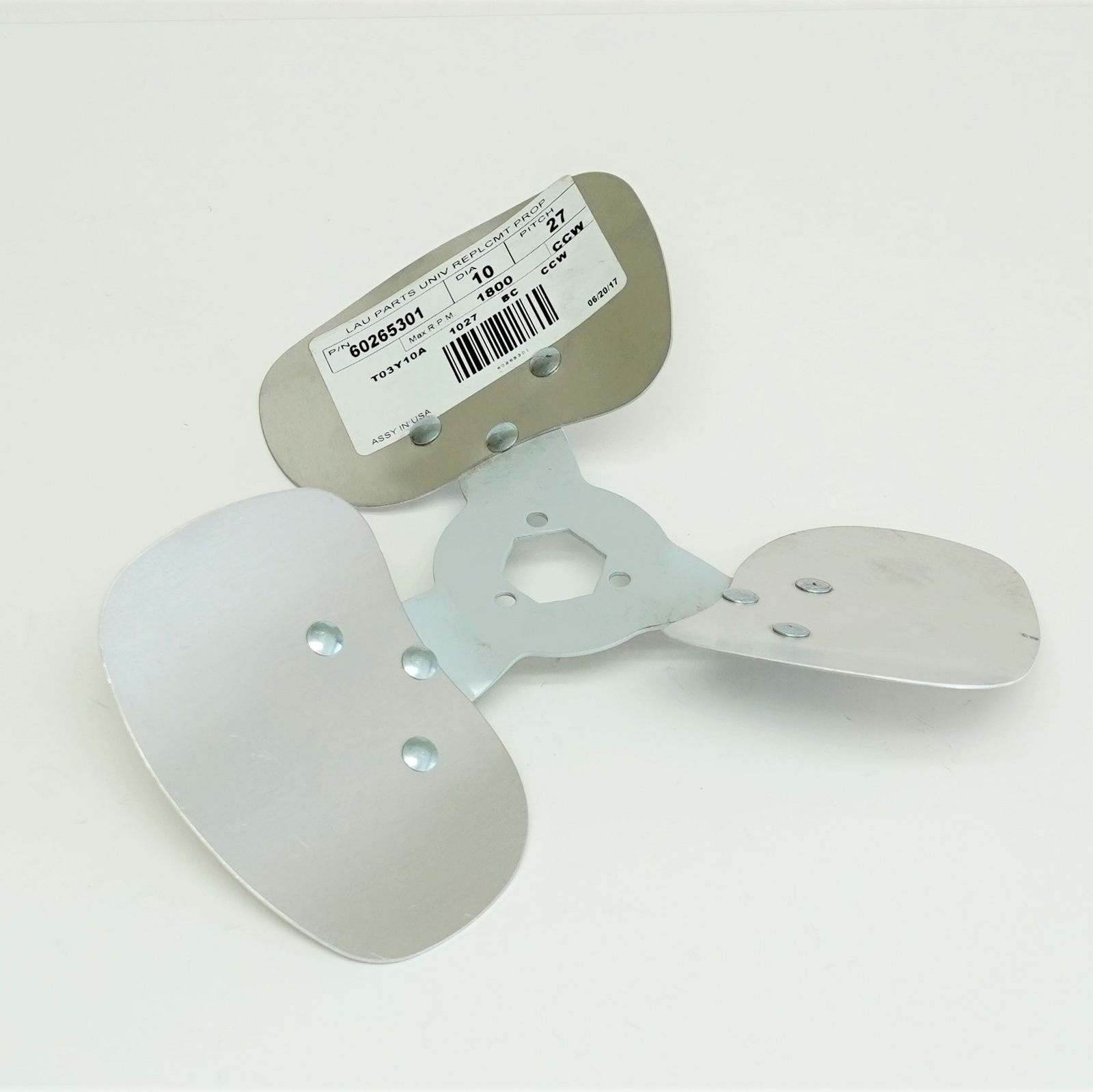 Lau 60265301 10″ Fan Blade CCW Rotation 27 Degree Pitch 3 Blades