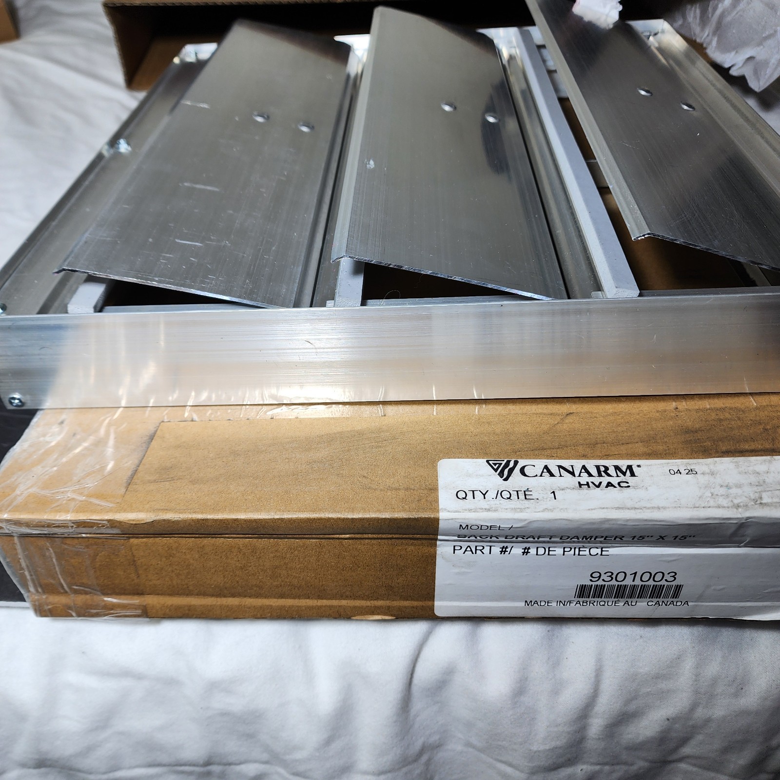 Canarm HVAC 15″ x 15″ Backdraft Damper 9301003