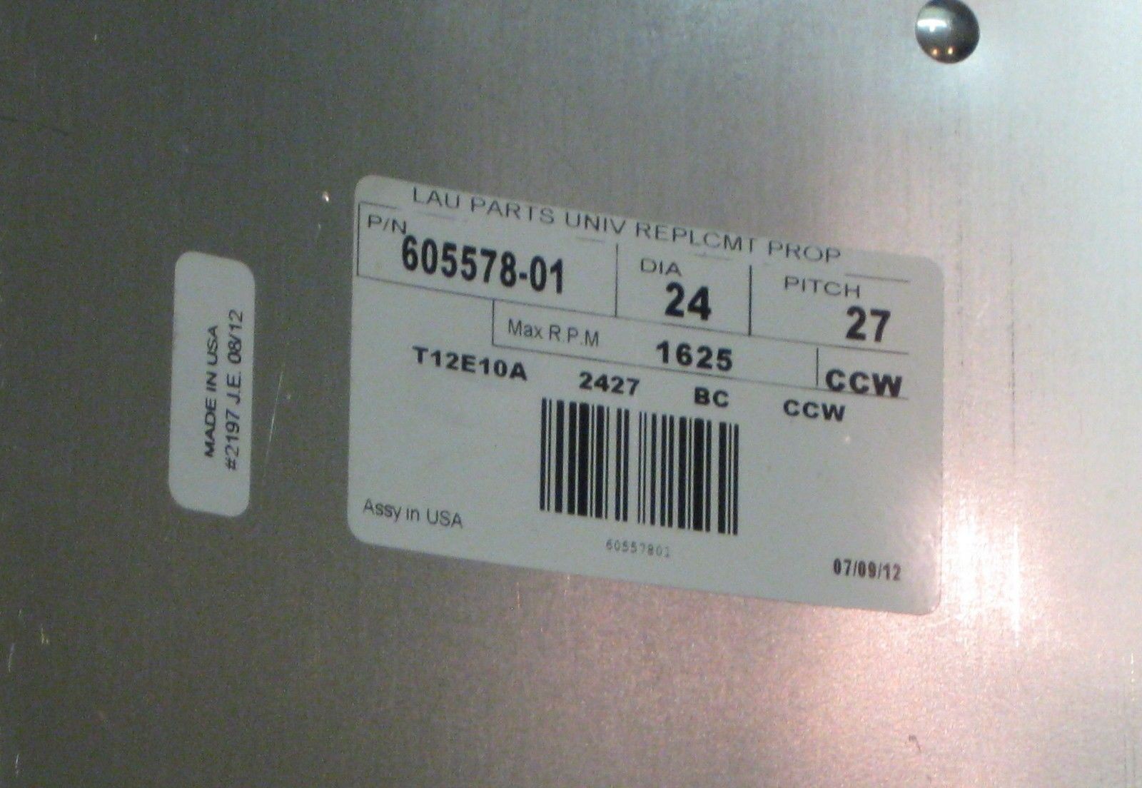 Lau 60557801 24″ Fan Blade CCW Rotation 27 Degree Pitch 3 Blades