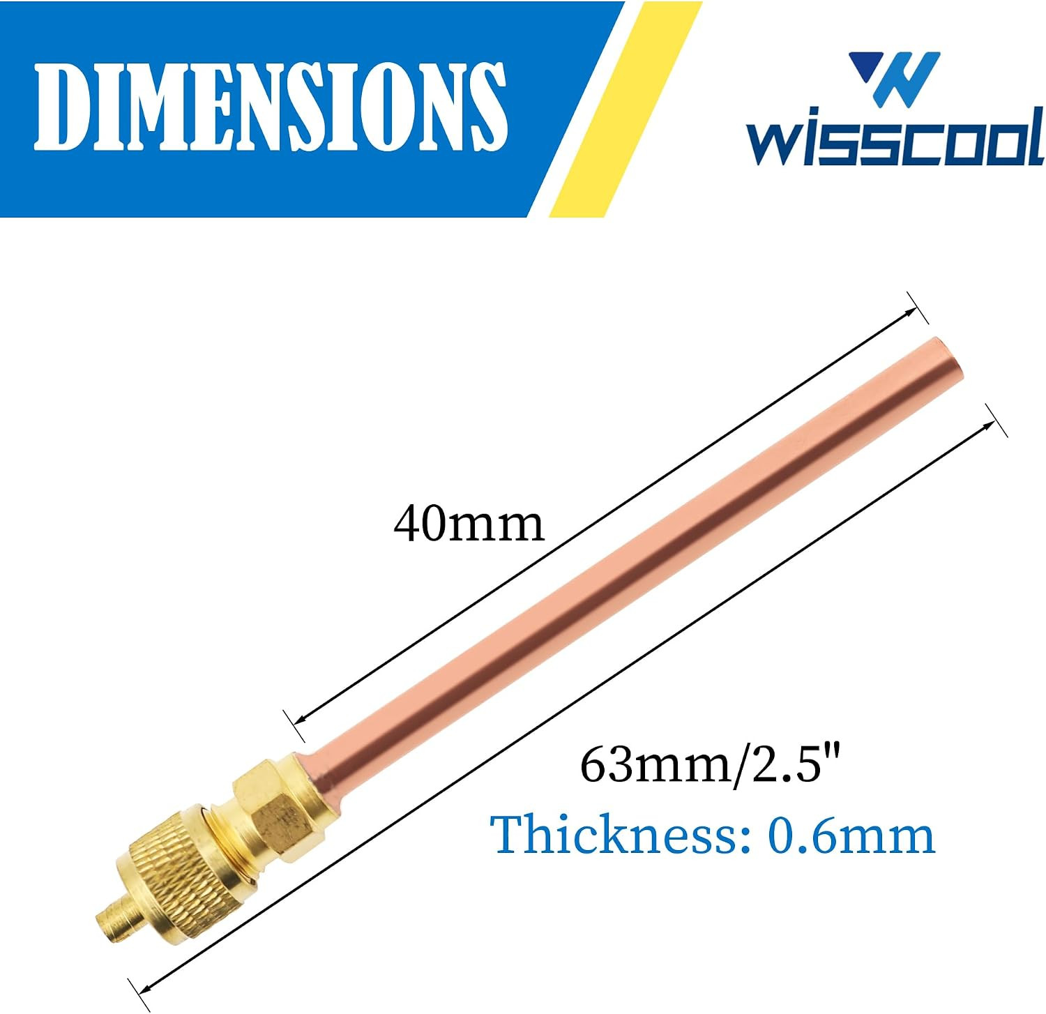 20PCS HVAC Service Access Valves, 1/4” SAE X 1/4” OD X 2.5” Stem
