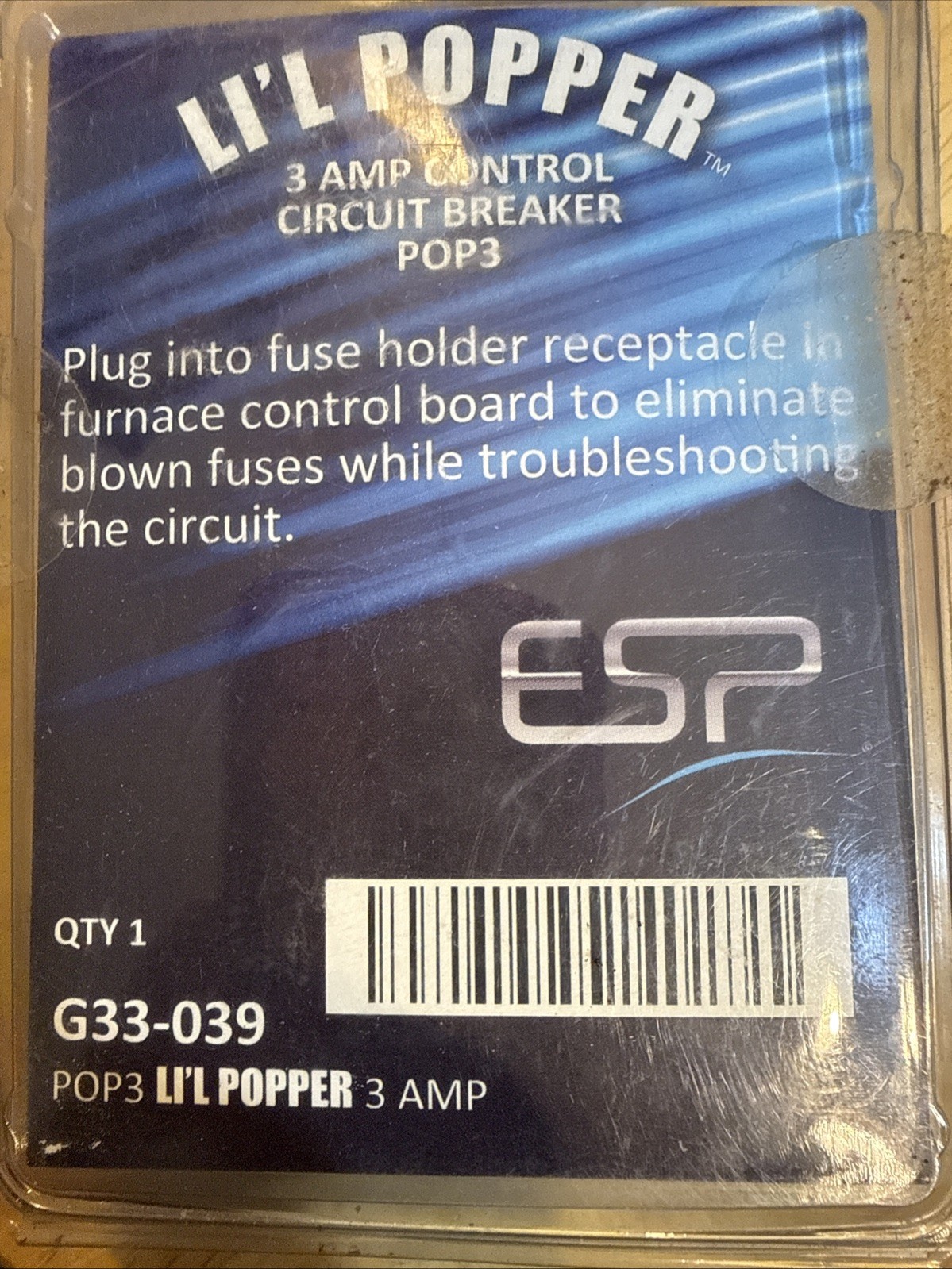 ESP G33-039 POP3 Li’L Popper Control Circuit Breaker; 3 Amp F/Ship