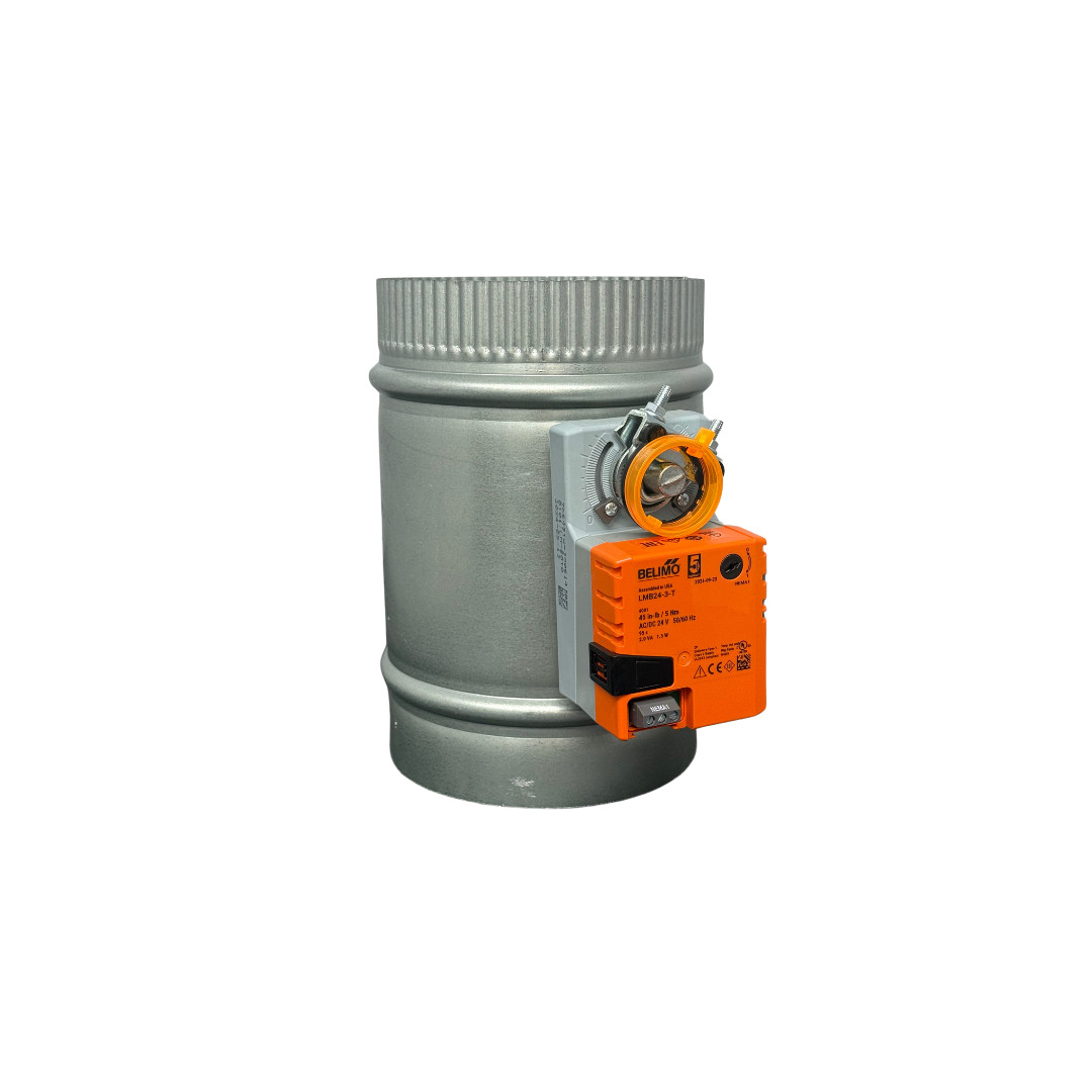 SD 6″ Belimo 3 wire Motorized 24v round zone control damper