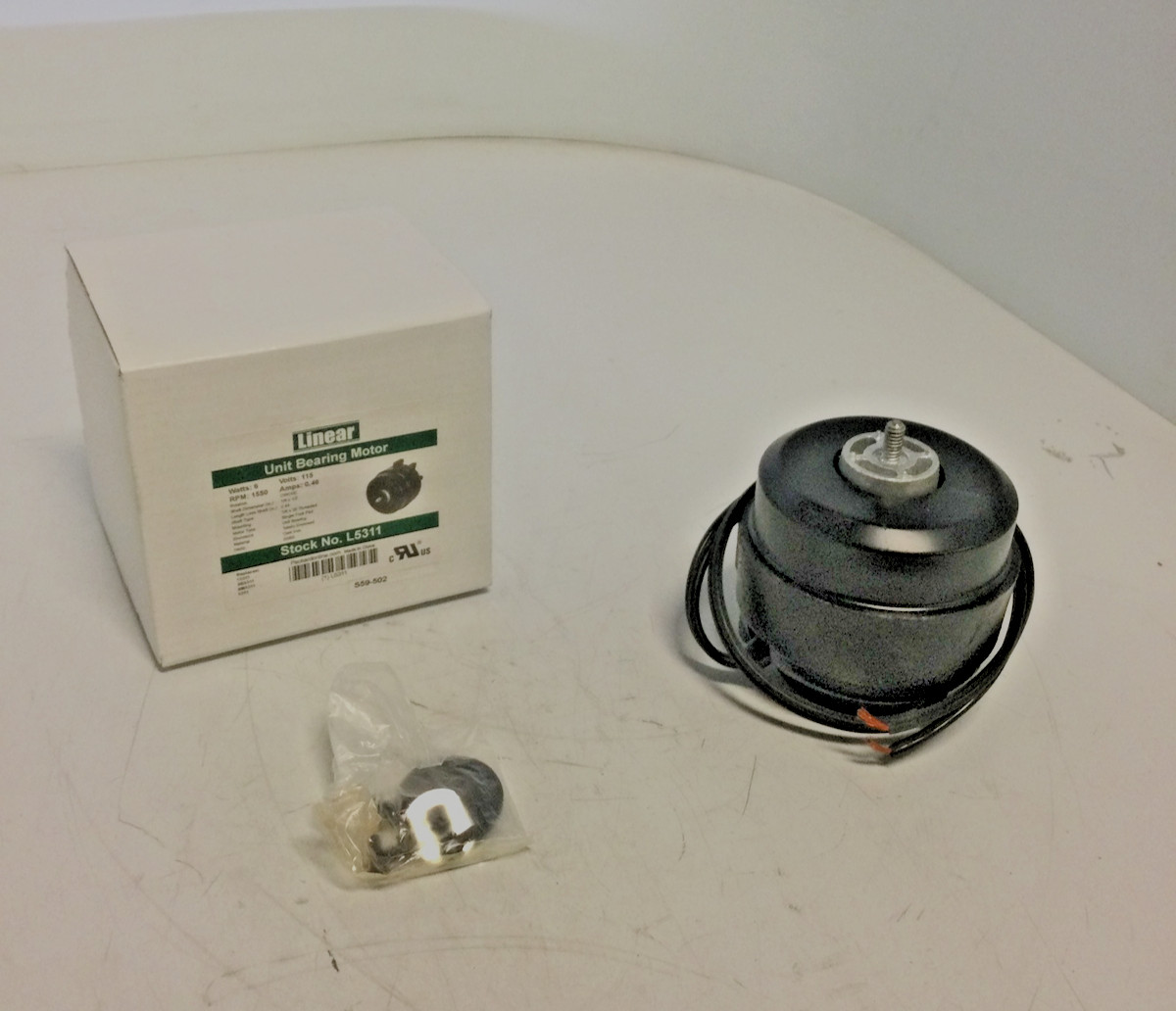 NEW, LINEAR, L5311, UNIT BEARING MOTOR, 115V, 6 WATT, 0.46A, 1550RPM. (28F-1)