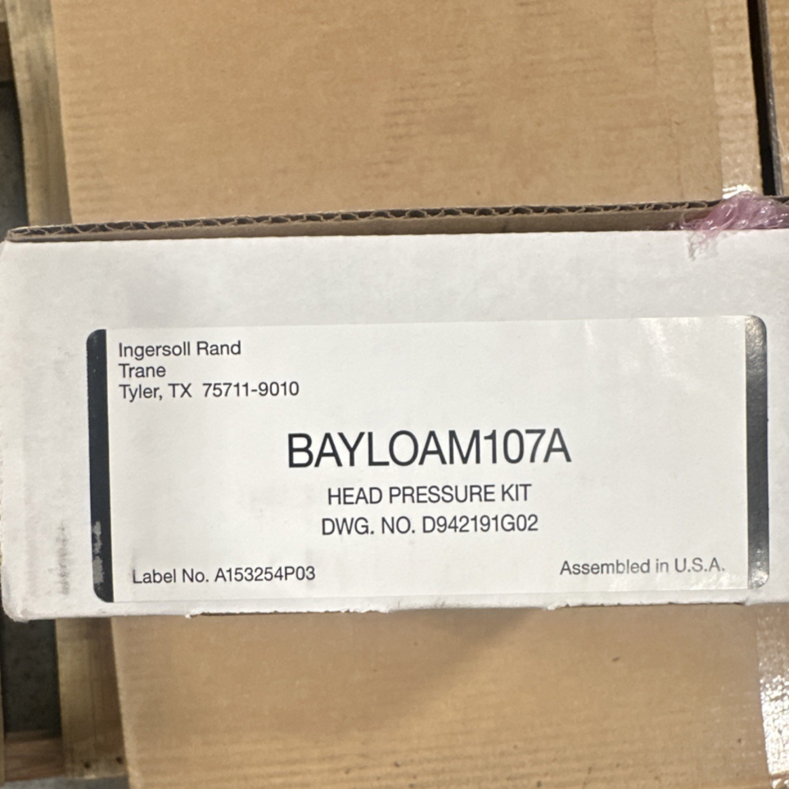 Trane BAYLOAM107A Head Pressure Kit 129101 Genuine HVAC Replacement Part