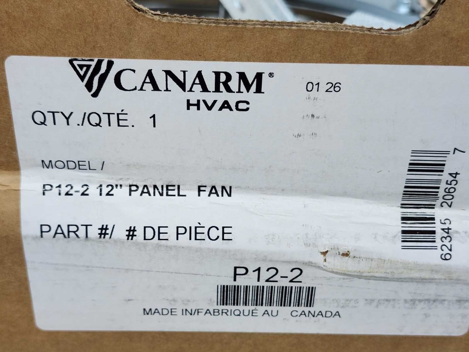 Canarm HVAC 12″ Exhaust Fan / Panel Fan P/N: P12-2 FREE SHIPPING