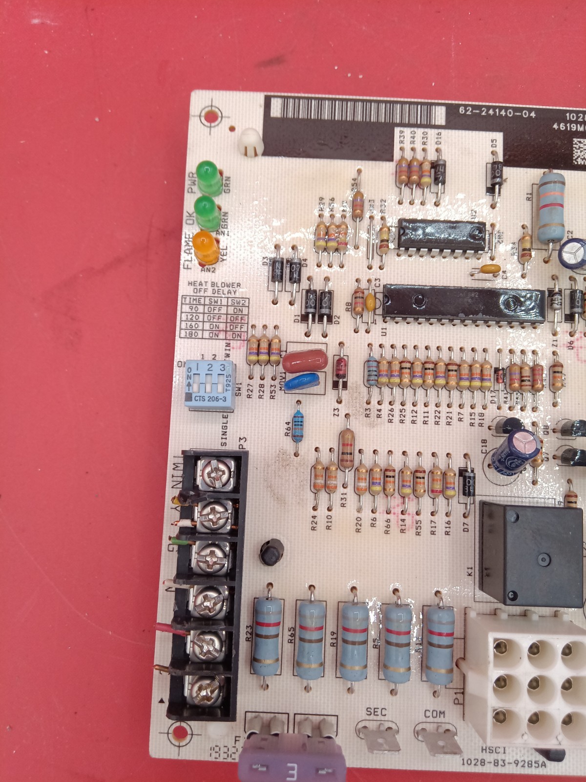 62-24140-04 Gas furnace control board Rheem Ruud 1028-928B