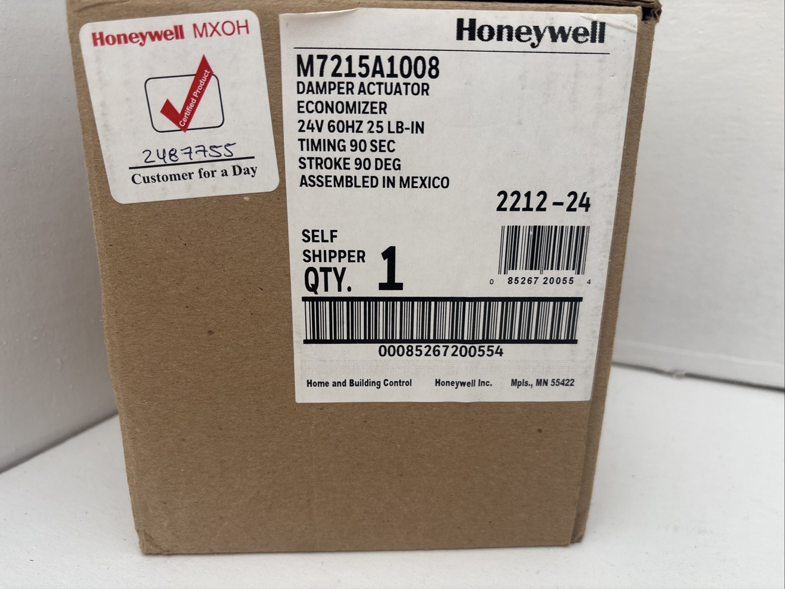 damper actuator Economizer 24v 60hz 25lb-in Timing 90 Sec Stroke 90 Deg