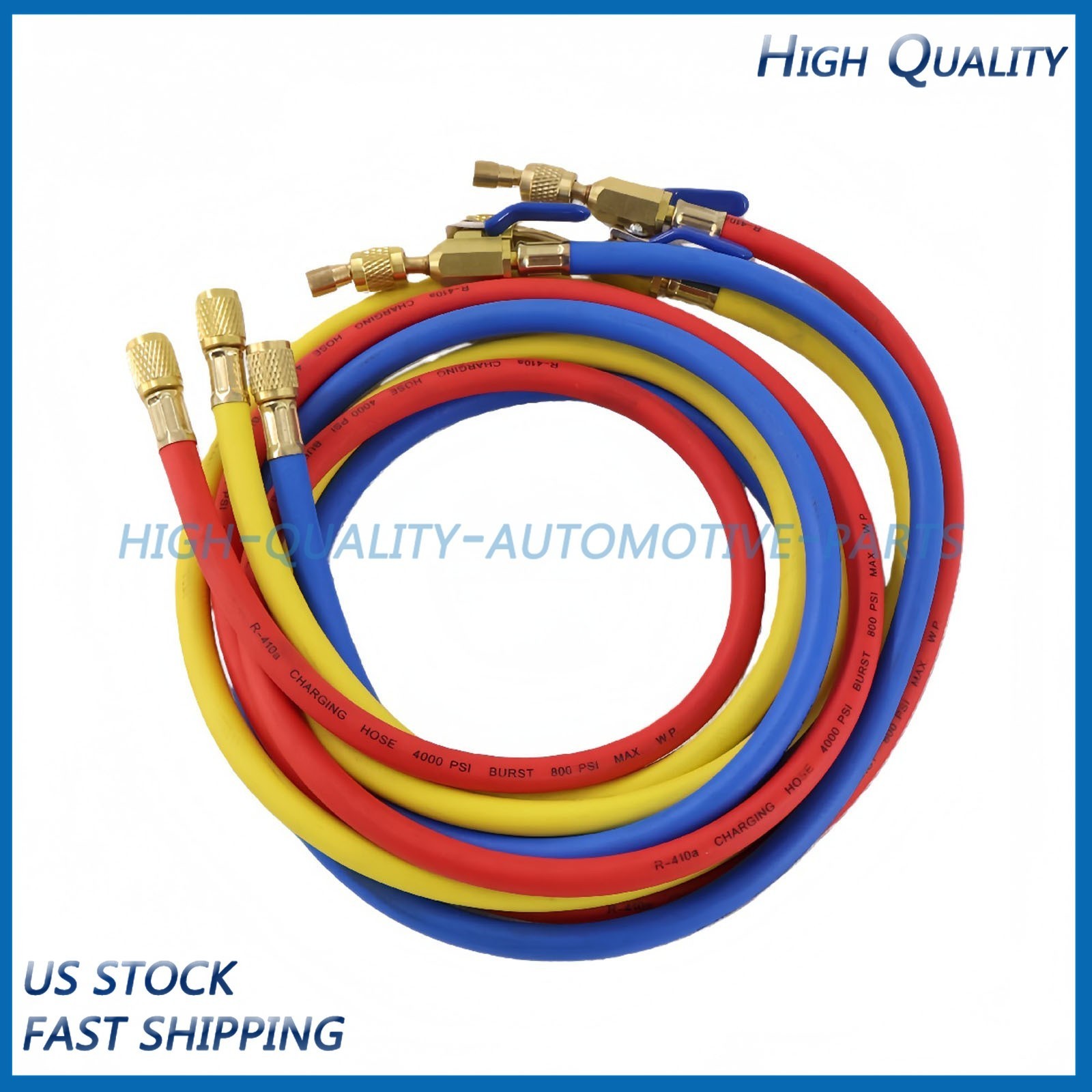 For R-410A Refrige 3Pack 29986 Plus II 1/4″ Hose with Compact Ball Valve 72″ NEW