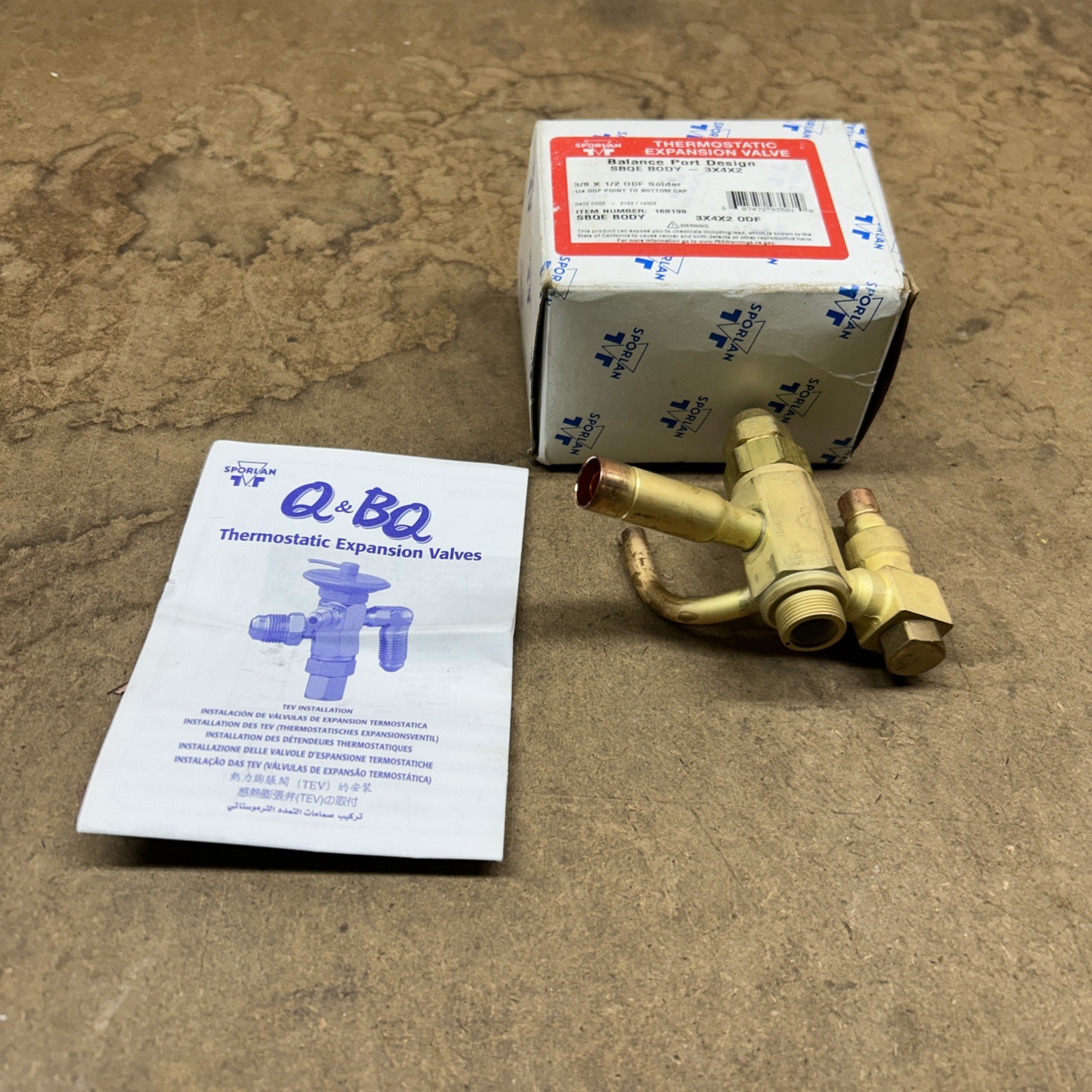 Sporlan 168198 Thermostatic Expansion Valve 3/8″x1/2″x1/4″ ODF