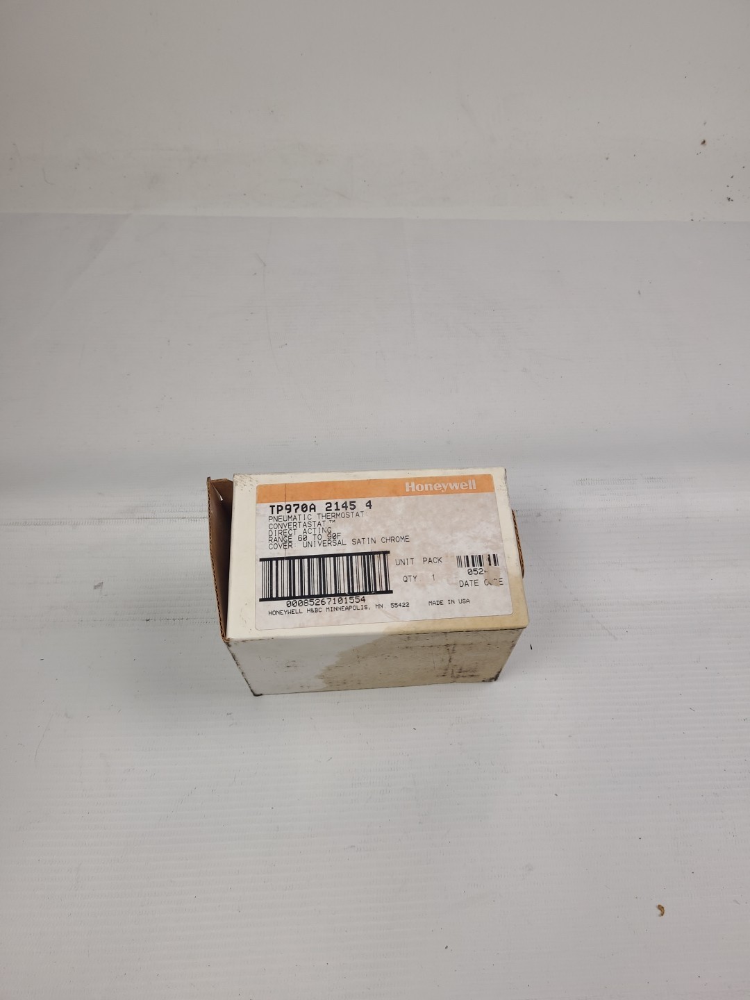 Honeywell TP970A2145 Pneumatic Thermostat, Direct Acting, 2 Pipes, 60 F