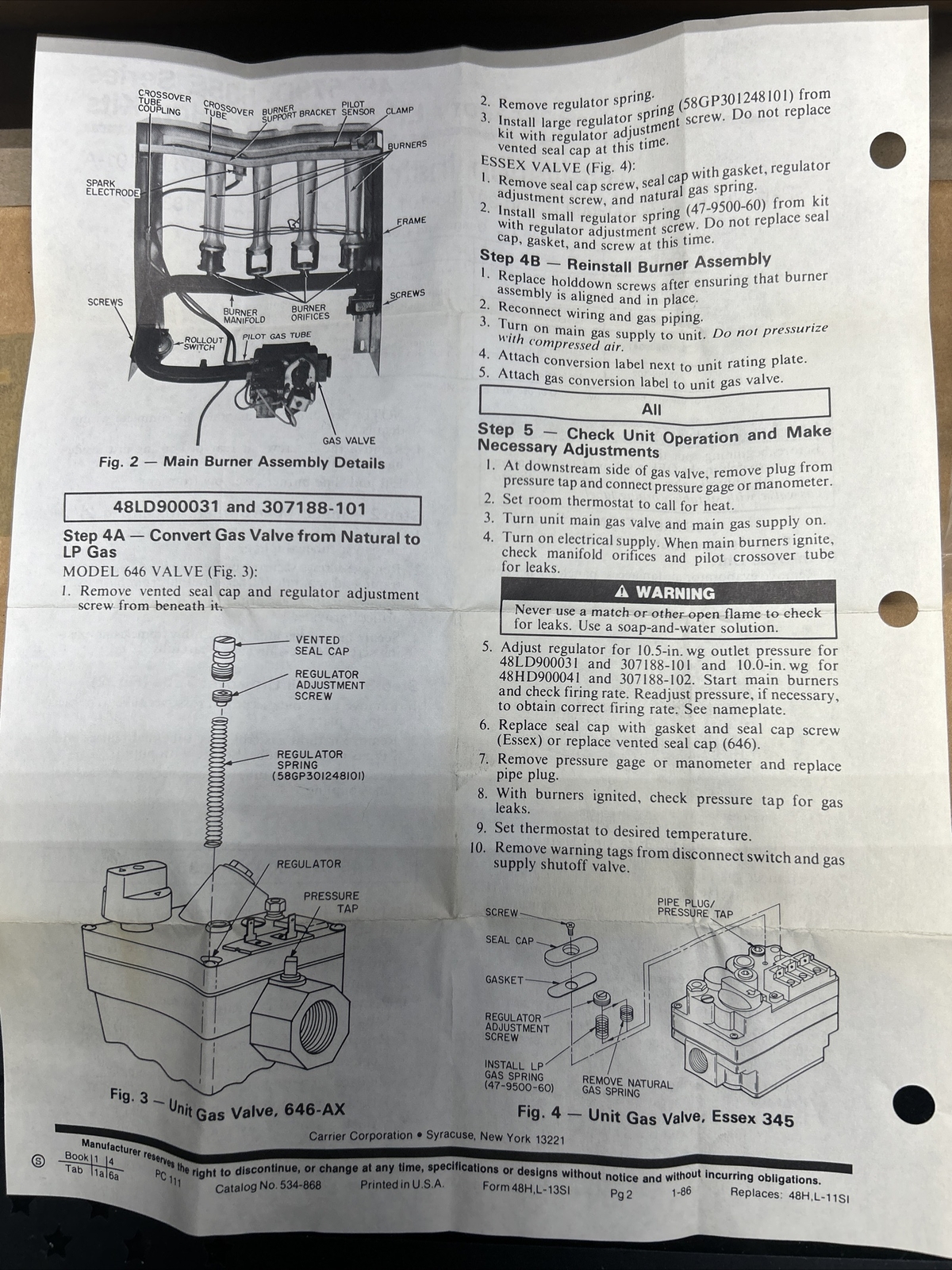 NEW! CARRIER 48LD900031 LP Gas Coversion Kit_MULTIPLE KITS IN STOCK_FAST SHIP!