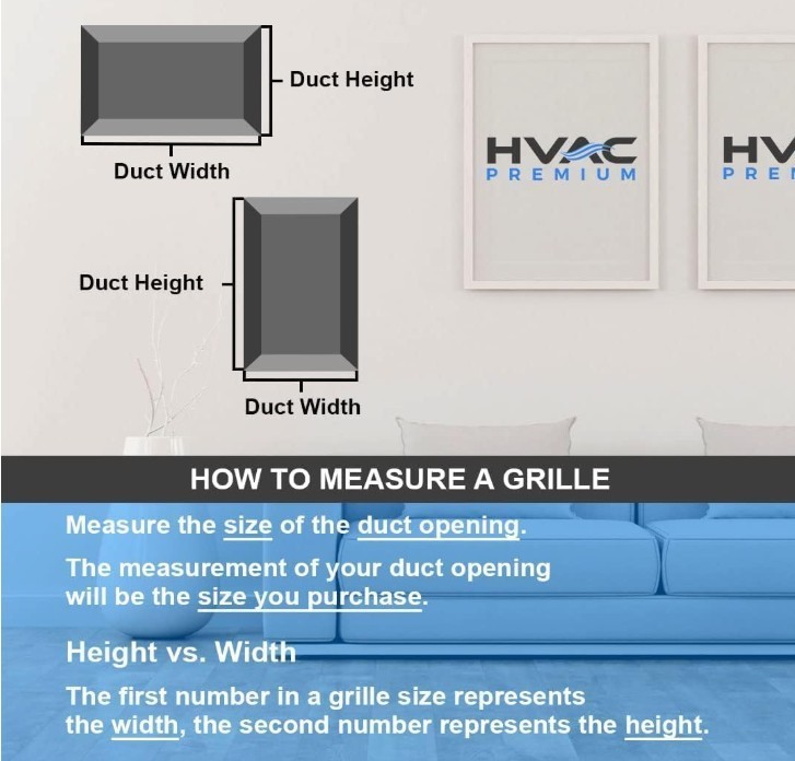 HVAC Premium 18″ x 8” [Duct Opening] Flat Stamped Steel Return Air Grille