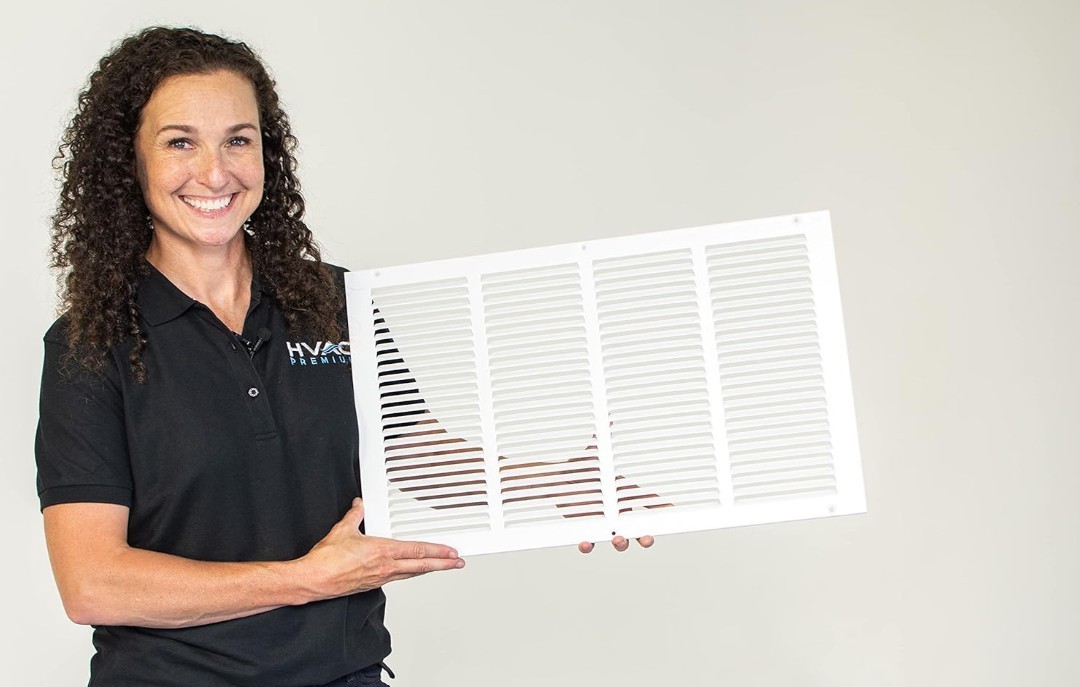 HVAC Premium 18″ x 8” [Duct Opening] Flat Stamped Steel Return Air Grille