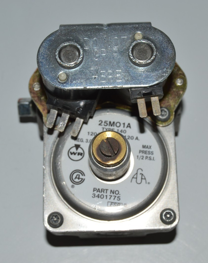 WHITE RODGERS FSP 3401775, 25MO1A DRYER GAS VALVE, NAT. GAS, 120V 60HZ, NEW